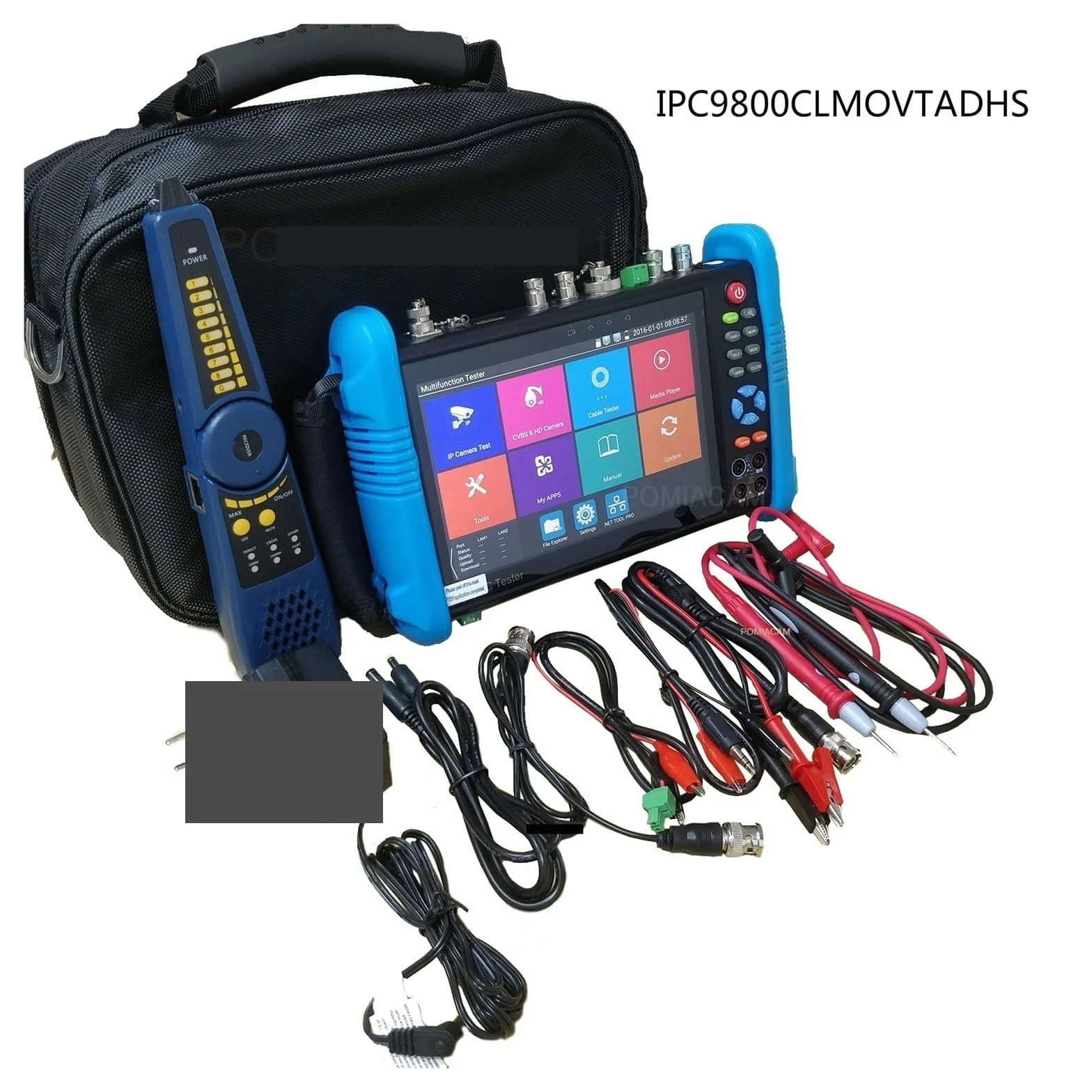 Tester CCTV, IPC9800 4K 8MP CVI TVI AHD SDI | Z Analogowy tester kamery IP Wielofunkcyjne profesjonalne narzędzie testowe Monitor testera do testowania kamer CCTV i IP.