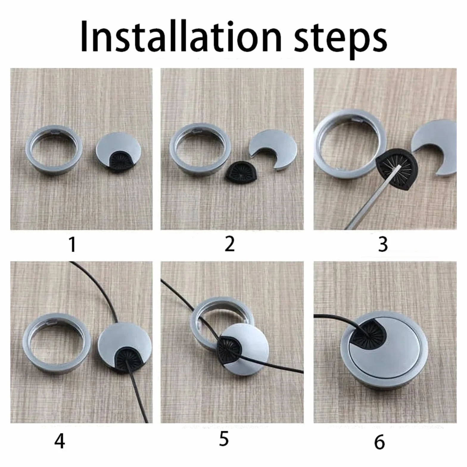 1/2/4/8 szt. blacha na biurko ze stopu cynku 50/53/60/80 mm osłona na kabel do organizera (53 mm zielony brąz, 8 szt.)