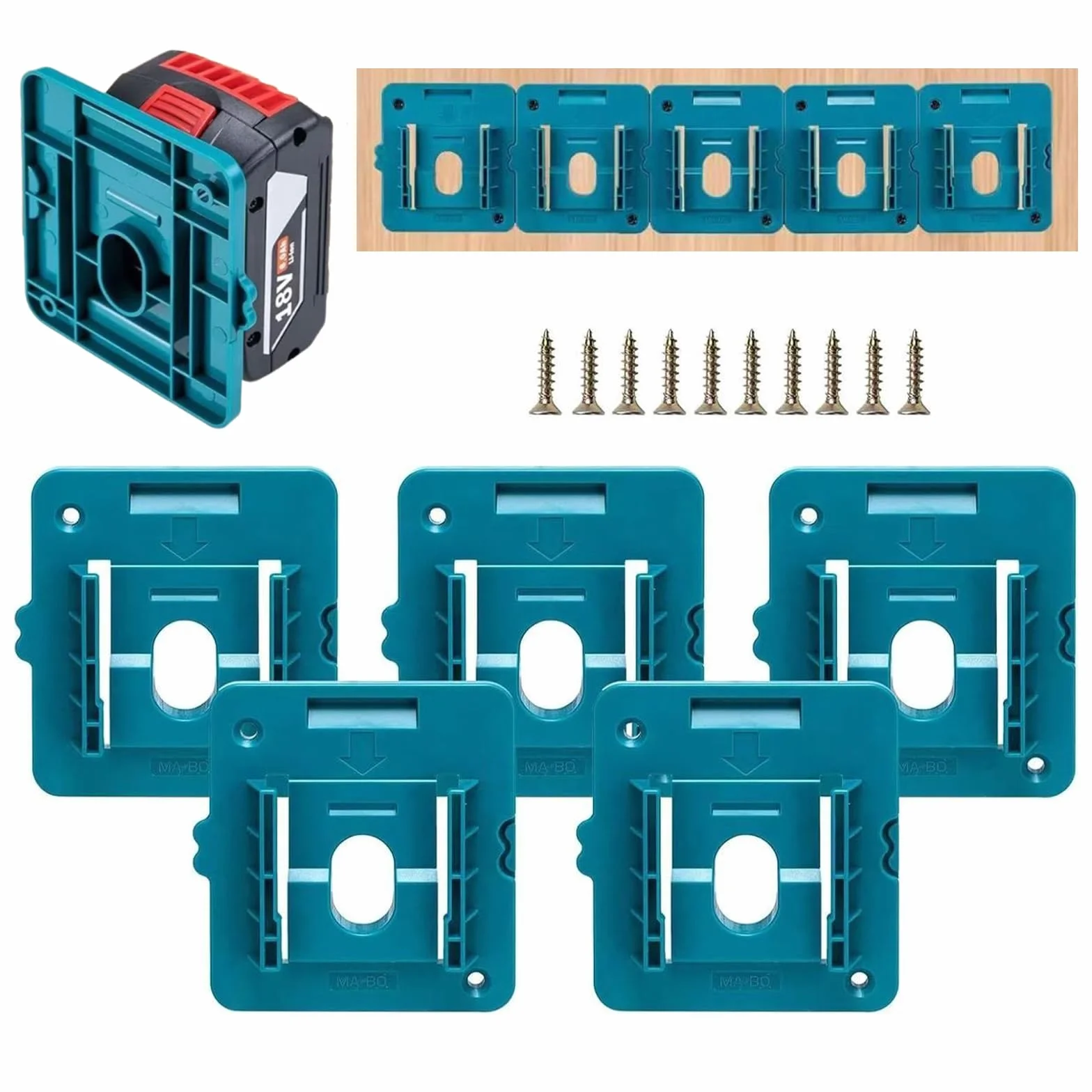 Uchwyt do akumulatora Bosch/Makita 18V ścienny BL1860 BL1850 BL1840 BL1830 5 sztuk