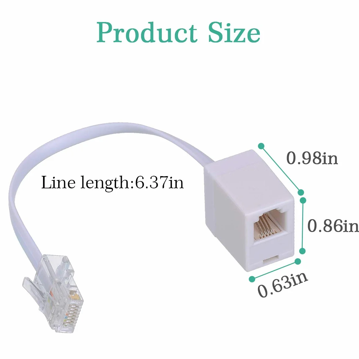 Adapter konwertera RJ45 na RJ11 żeński na męski 8P8C 6P4C 3 szt. biały