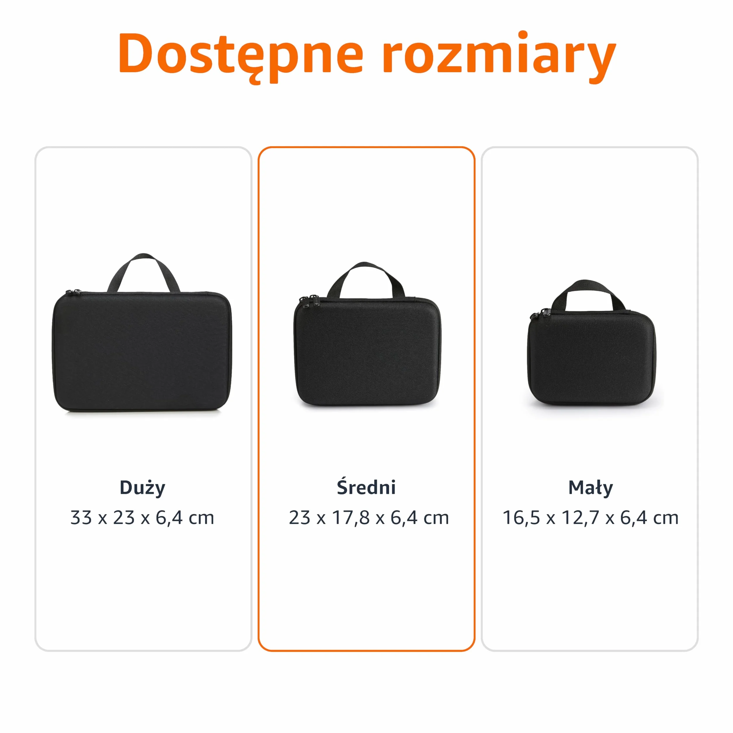 Amazon Basics średni futerał ochronny na kamerę GoPro i kamery sportowe z wewnętrzną pianką, przenośny i lekki, 22,9 x 17,8 x 6,4 cm, jednokolorowy, czarny