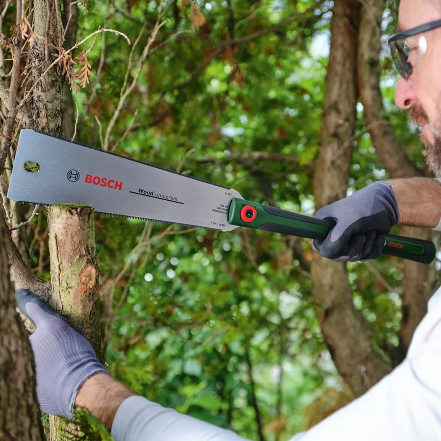 Bosch jap. piła Ryoba 250 mm (piła do cięć blisko powierzchni i precyzyjnych cięć w drewnie oraz tworzywach, brzeszczot ze stali SK5, obustr. zęby 7–10/17 TPI, dł. rękojeść z okładziną Softgrip)