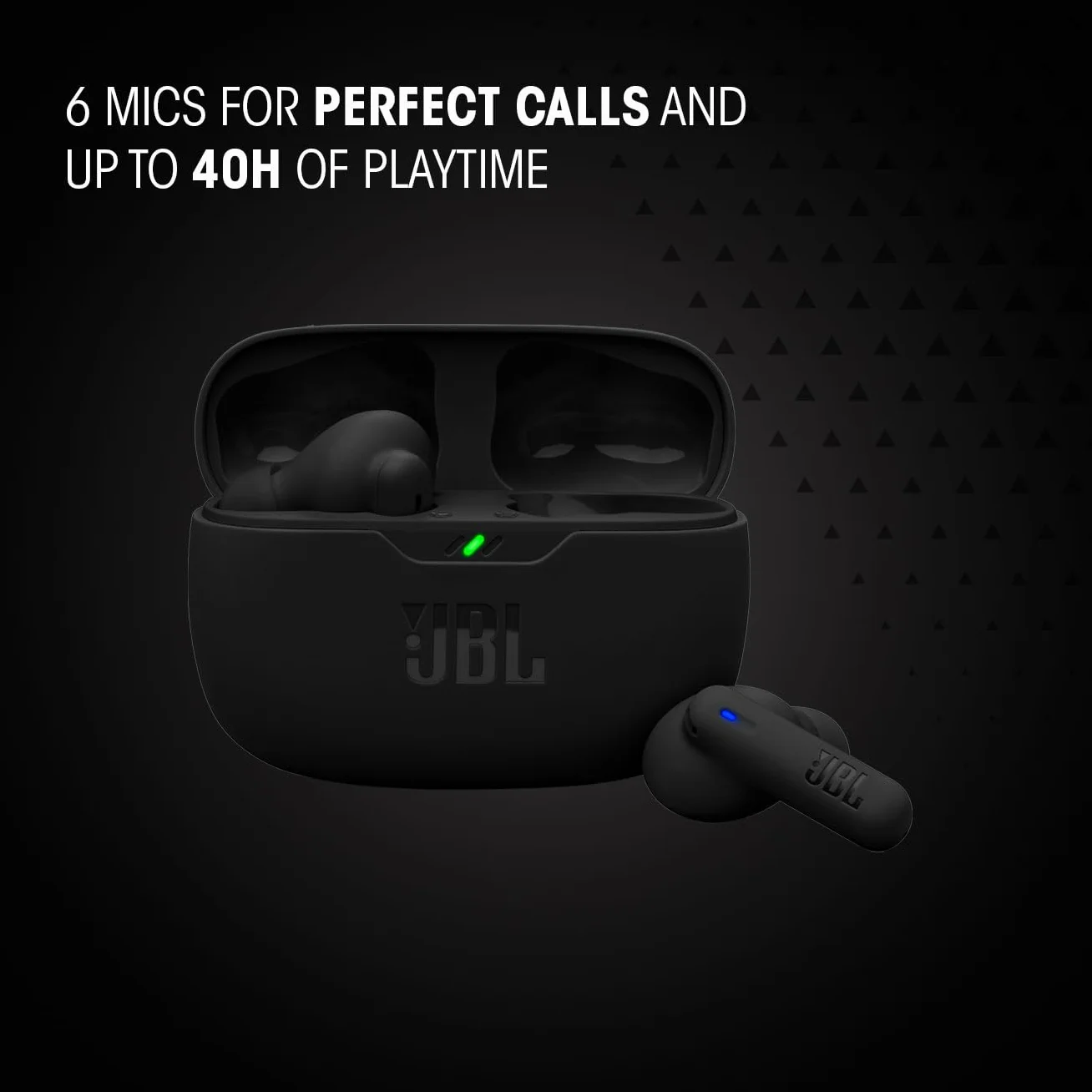 JBL Wave Beam 2 Bezprzewodowe Słuchawki Douszne Bluetooth Redukcja Szumów 40 H Odtwarzania Dźwięk JBL Pure Bass Smart Ambient Wielopunktowe Połączenie Czarne