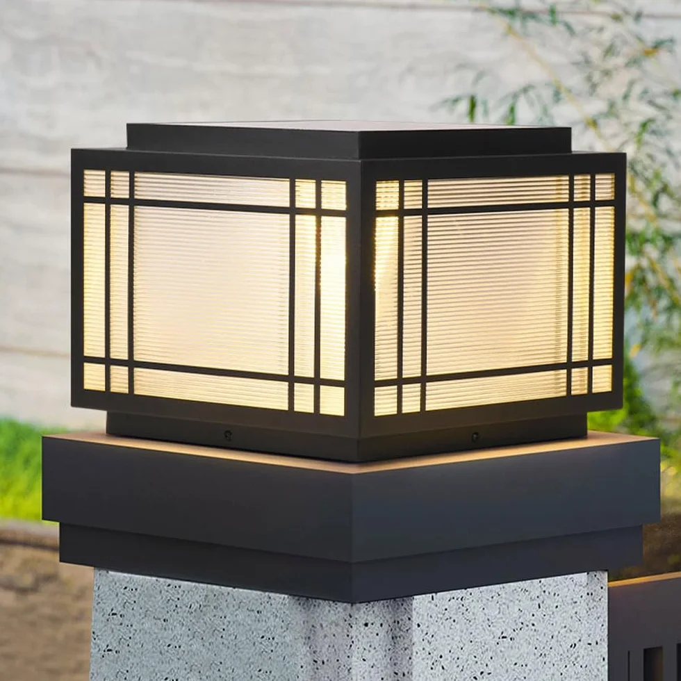 Zewnętrzne lampy solarne z pilotem zdalnego sterowania, wodoodporna latarnia słupkowa LED do ogrodu, podwórka, patio, ogrodzenia, tarasu, kolumny ścieżki