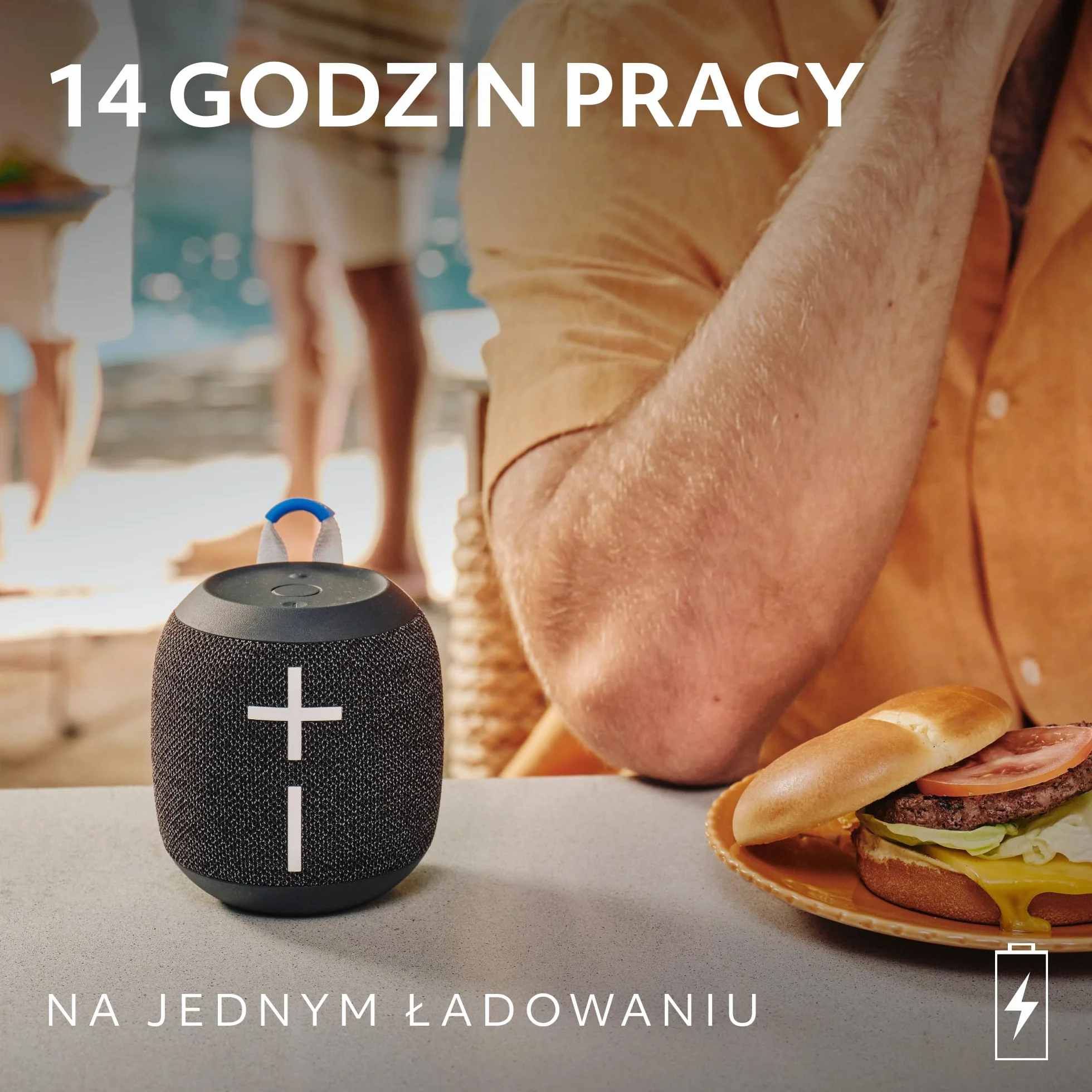 Ultimate Ears WONDERBOOM 4 przenośny wodoodporny głośnik Bluetooth 360-stopniowym dźwiękiem pyłoszczelny 40 m - Czarny