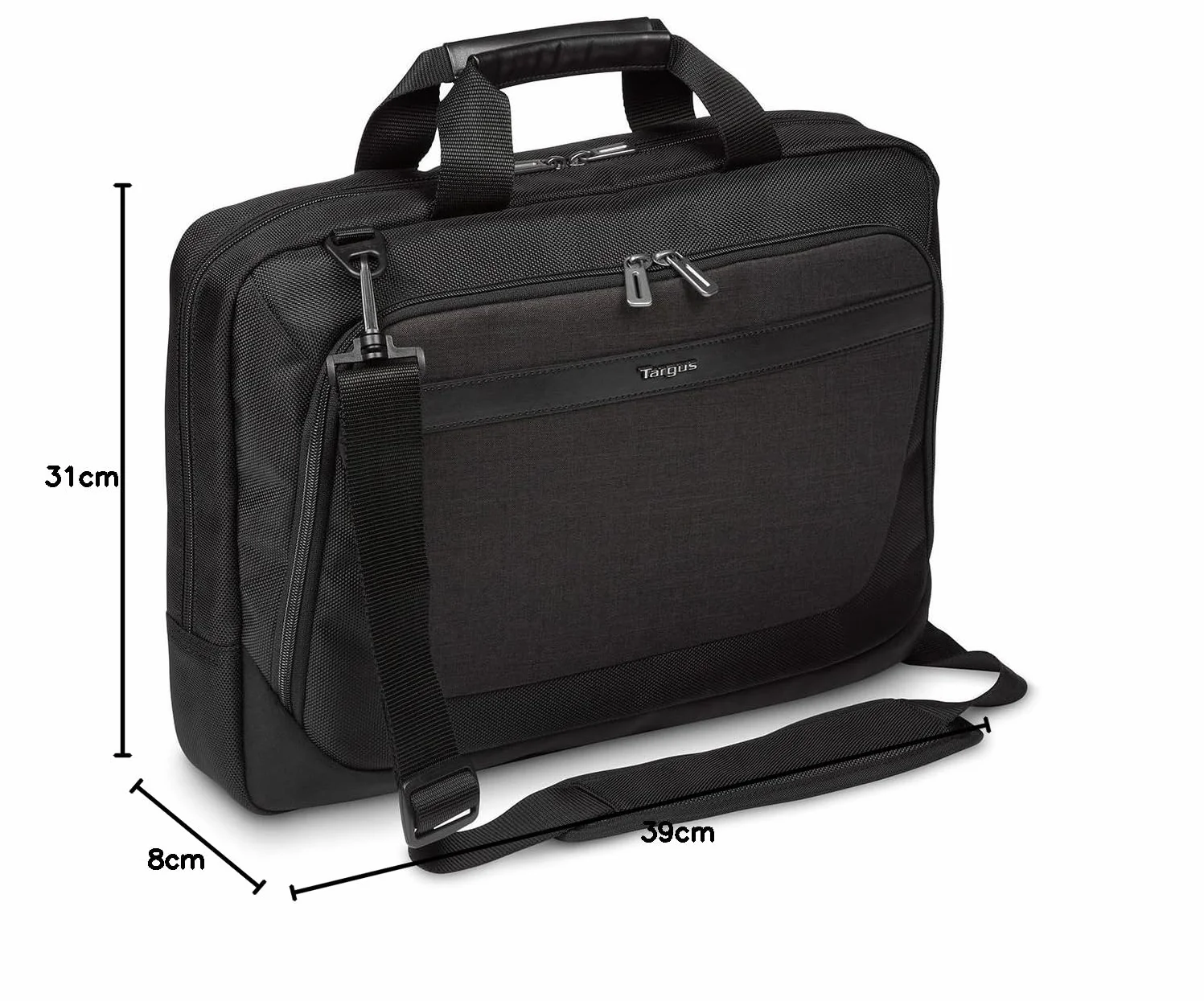 Targus CitySmart Slimline Topload Business Commuter Messenger aktówka na laptopa 12-14 cali, czarny/szary (TBT913EU)