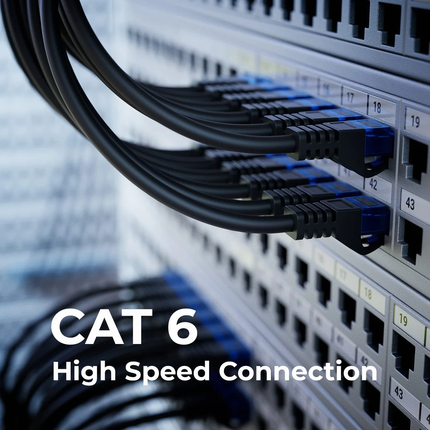 deleyCON CAT6 Kabel Sieciowy Zestaw 10x 0,5m U-UTP RJ45 LAN Ethernet Czarny