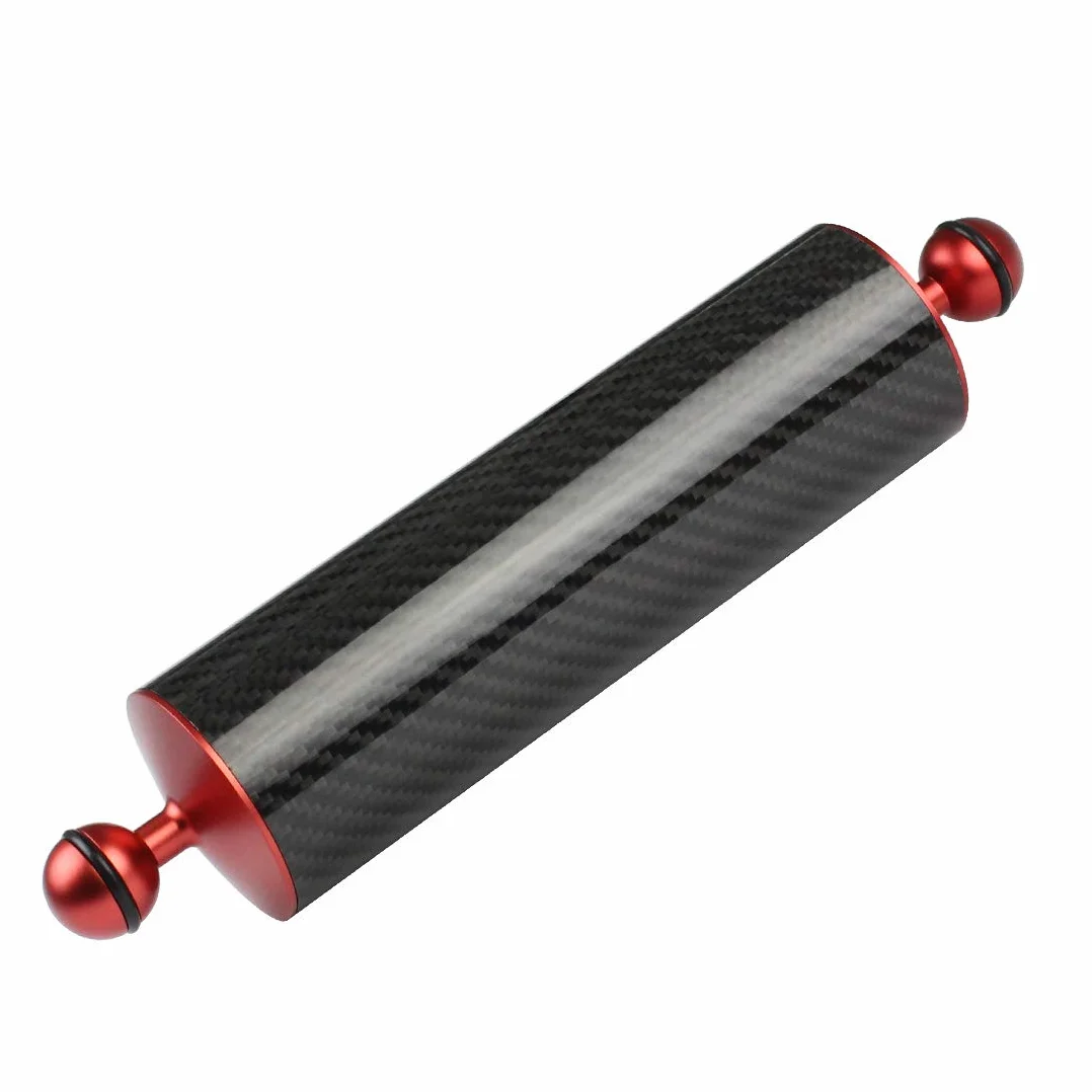 Pływająca ramię z włókna węglowego D60 mm do kamery podwodnej taca nurkowania 25 cm czerwona