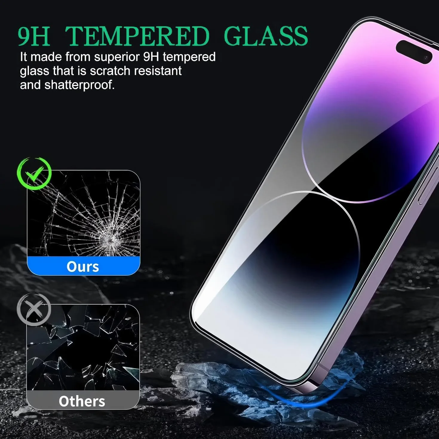 Szkło hartowane 9H iPhone 14 Pro folia ochronna 6,1 cala HD