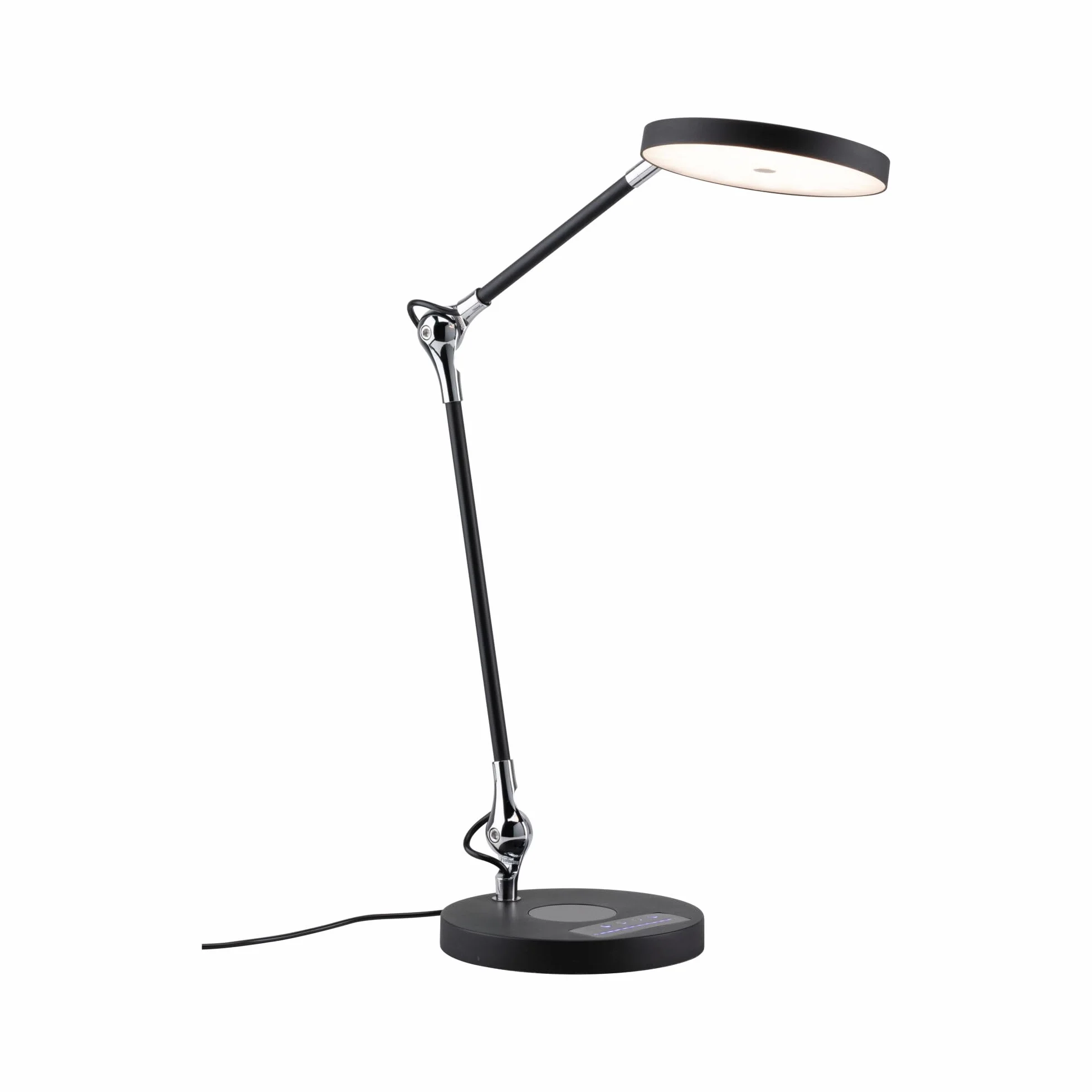 Paulmann 78910 LED oprawa na biurko Numis White Switch Qi funkcja ładowania w kompl. 1x11 W ściemniana czarna aluminium, tw. sztuczne 2700 - 6500 K