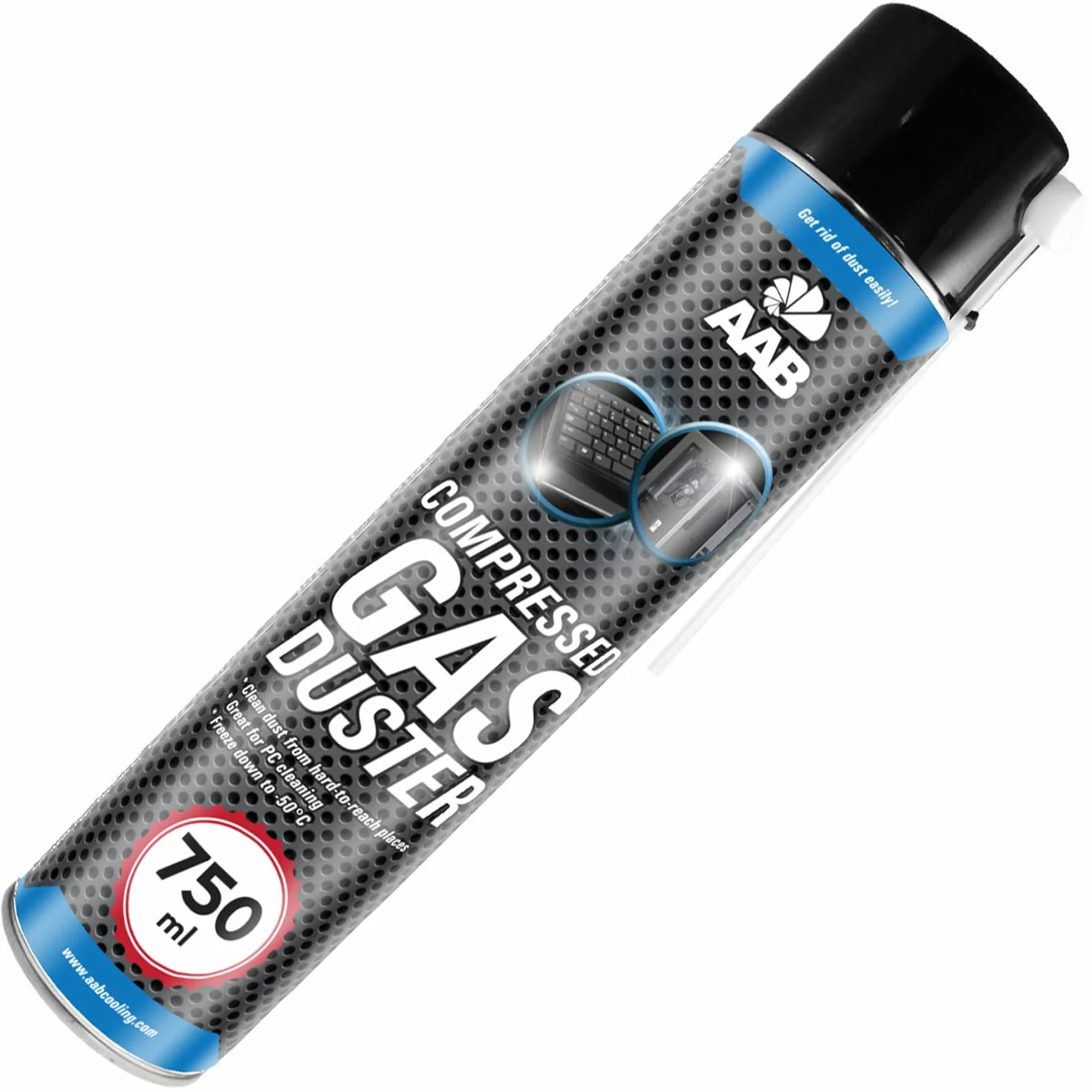 4 x AAB Compressed Gas Duster 750ml - Sprężony Gaz, Sprężone Powietrze do Wydmuchiwania Kurzu, Puszka, Aerozol do Czyszczenia Komputera, Klawiatury, Laptopa, Sprzętu Biurowego, PC