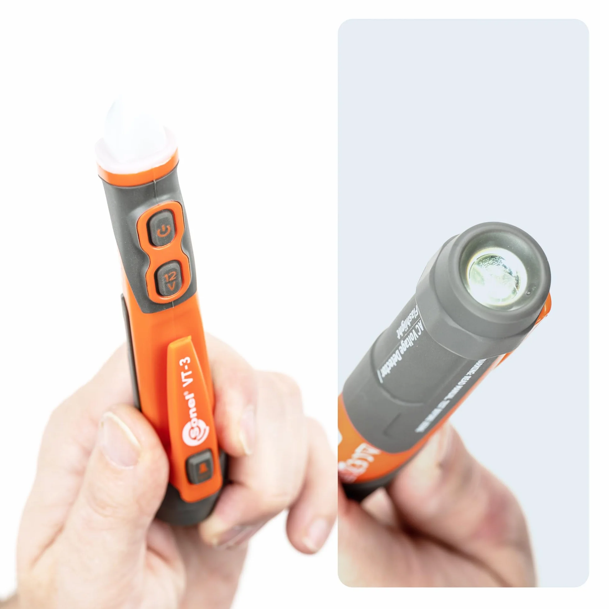 SONEL VT-3 Bezdotykowy wskaźnik napięcia - Tester prądu przemiennego - zakres 12V/100-1000V - sieci 50/60 Hz - wodoodporna obudowa IP67 - alarm świetlny i akustyczny