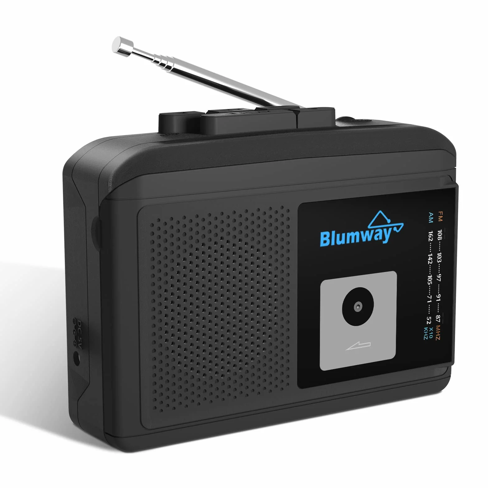 BlumWay Bluetooth przenośny odtwarzacz kasetowy retro AM/FM stereo z głośnikiem