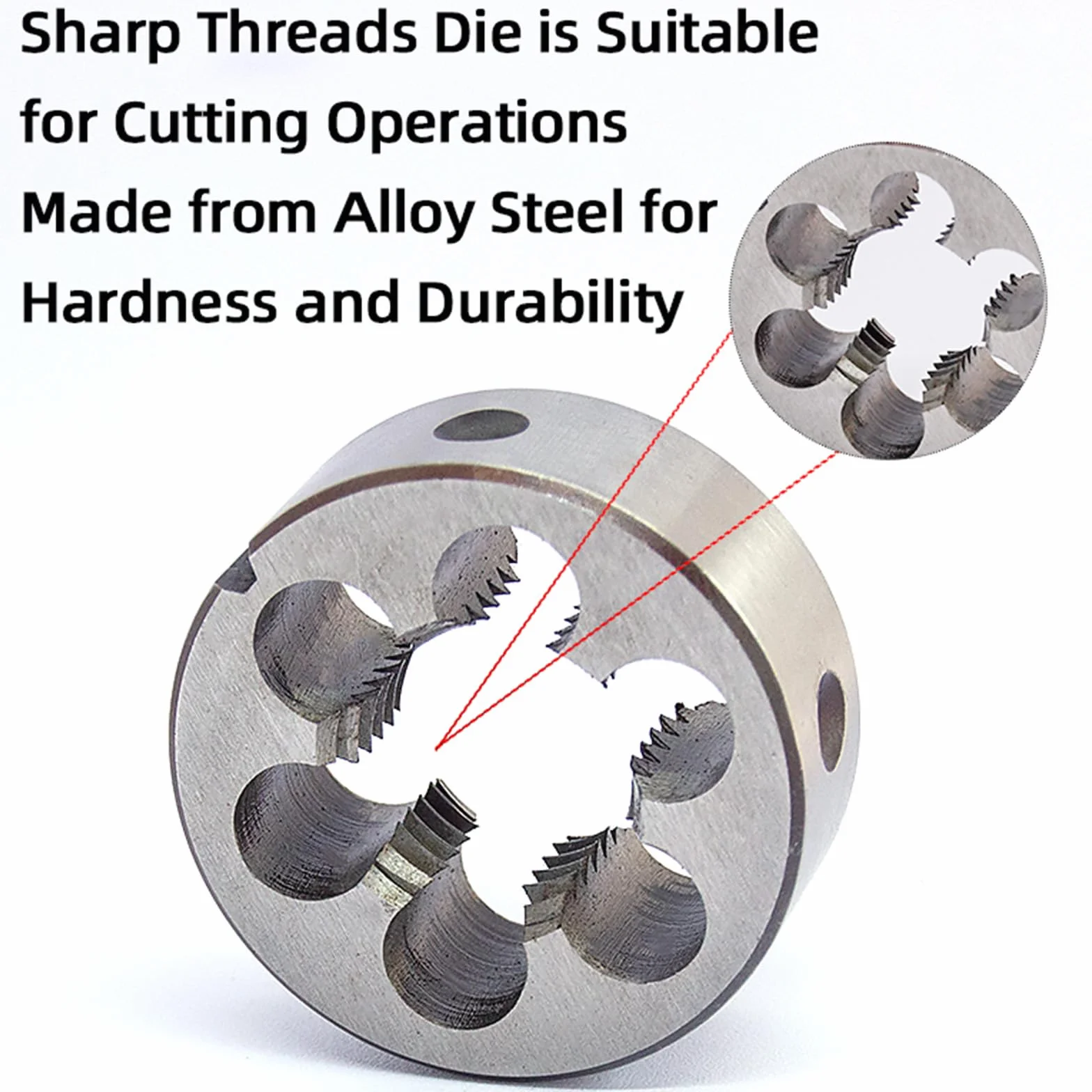 2.5-1.6 cm-12 UN Round Die, 1-5/8"x12 Matryca do gwintowania prawa ręka | Matryca gwintowana 2,5-1,6 cm-12 UN, wykonana ze stopu stali narzędziowej, używana do gwintowania gwintów wewnętrznych.