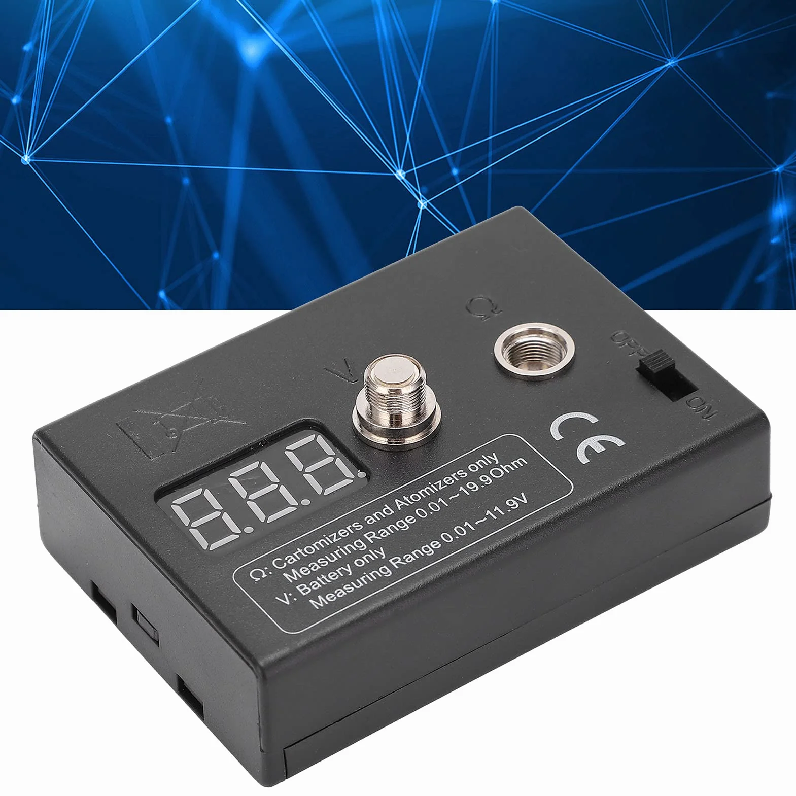 Cyfrowy Tester Rezystancji Cewki, Miernik Rezystancji Omomierz Pomiarowy Drut Narzędzie do Majsterkowania do Atomizera 3V 0.01 do 20Ω