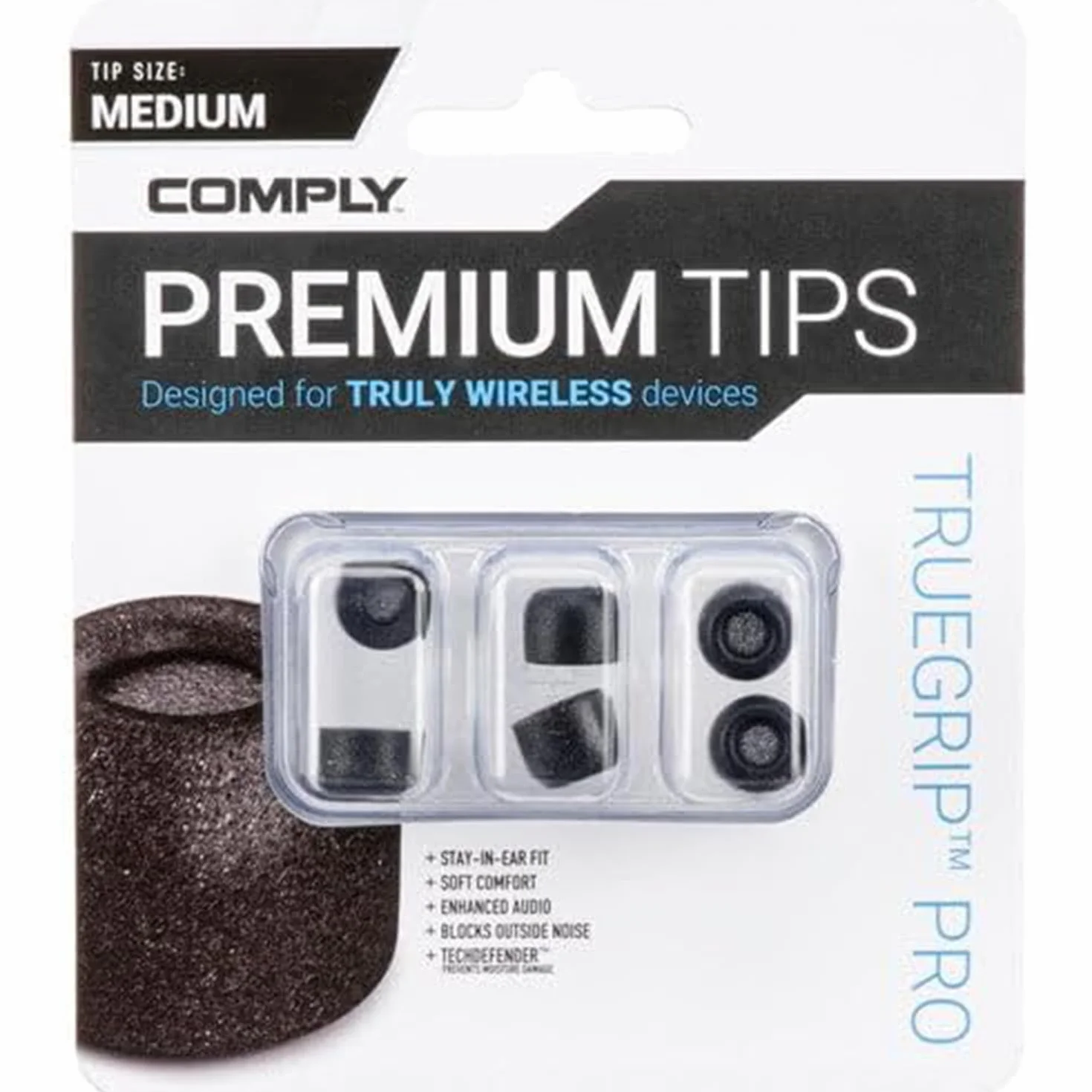 COMPLY Końcówki douszne TrueGrip Pro Wymienne z pianki z pamięcią kształtu