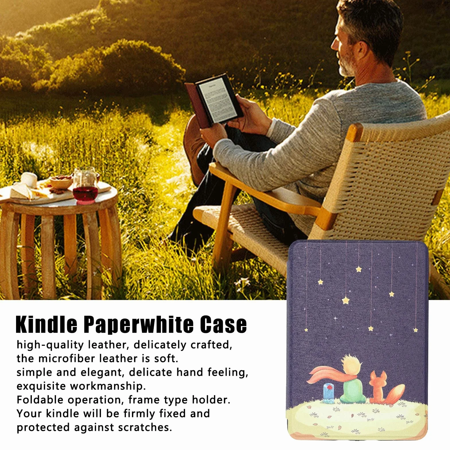 POENVFPO Paperwhite 4 Case 2018 Ultra Slim PU Skórzana Pokrywa z Automatycznym Budzeniem Magnetyczne Zamknięcie