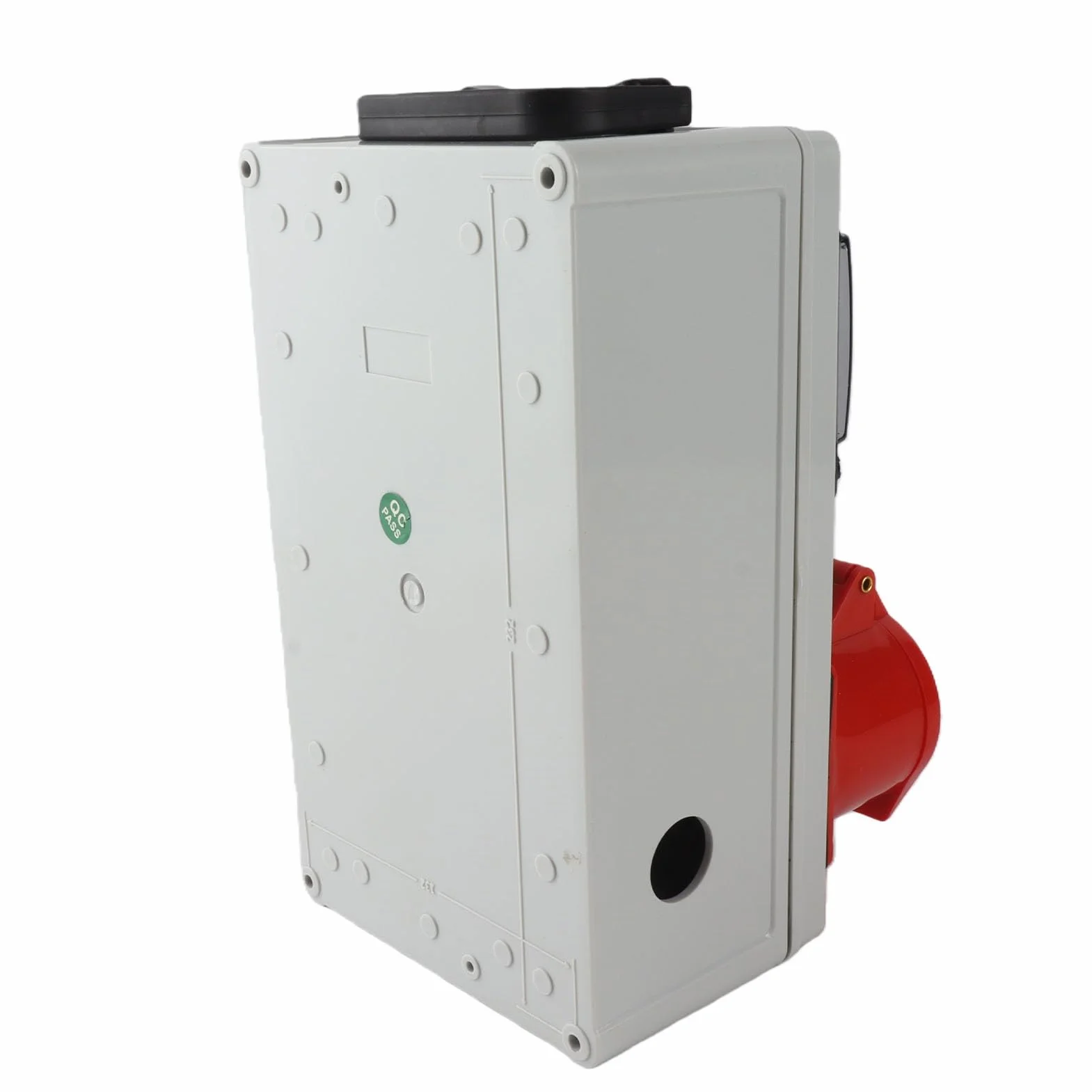 AUNMAS Przemysłowa Skrzynka Gniazdkowa Przenośna Skrzynka Rozdzielcza ABS 250 X 150 X 100 Mm z Wyłącznikiem Automatycznym i 2 Pasującymi Wtyczkami IP54 do Użytku Fabrycznego w Warsztacie Budowlanym