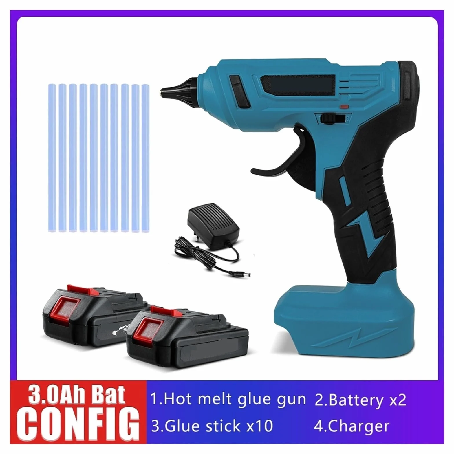 Pistolet Do Kleju Na GorąCo Ręcznie Robiony Bezprzewodowy Pistolet Do Klejenia Na Gorąco Akumulatorowy Pistolet Do Klejenia Na Gorąco Elektryczny Pistolet Do Klejenia Domowy Klej Termotopliwy W Sztyfc