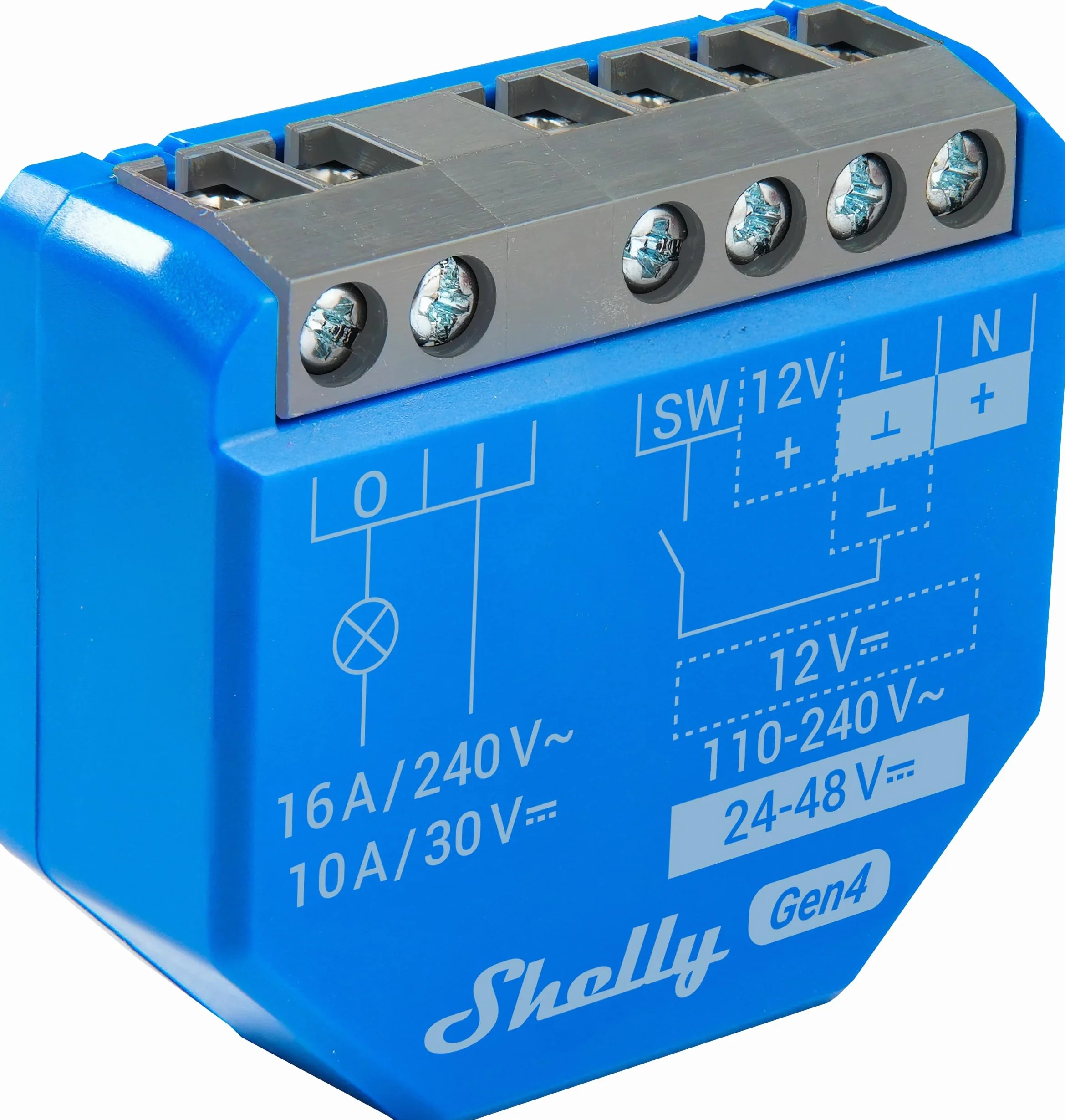 SHELLY Przekaźnik 1 Gen4, 16 A, WLAN, Bluetooth, niebieski, 3 sztuki