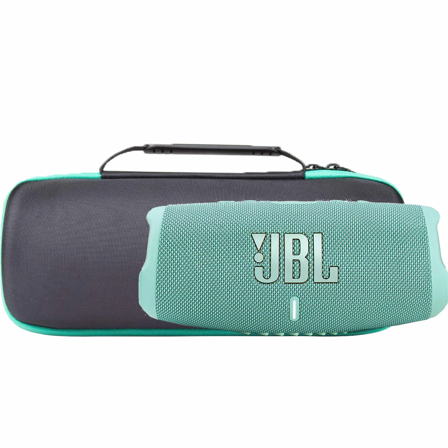 co2CREA Twarde etui na telefon komórkowy do JBL Charge 4 / JBL Charge 5 Przenośny bezprzewodowy głośnik Bluetooth (sam futerał) (turkusowy), Zielony Niebieski, 28 x 10.5 x 10.5 cm