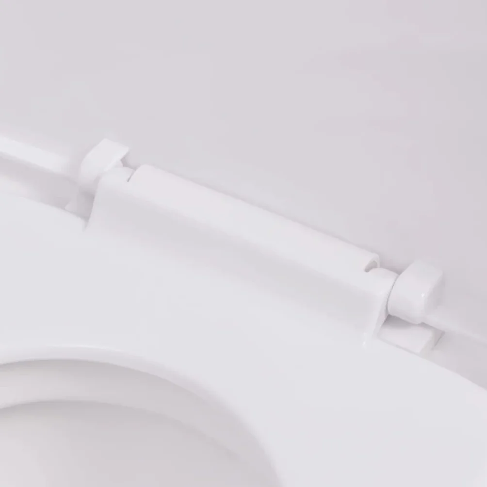 Biała ceramiczna toaleta ścienna z miękkim zamknięciem, ponadczasowy design do łazienki, łatwa do czyszczenia wisząca toaleta, z siedziskiem i pokrywą
