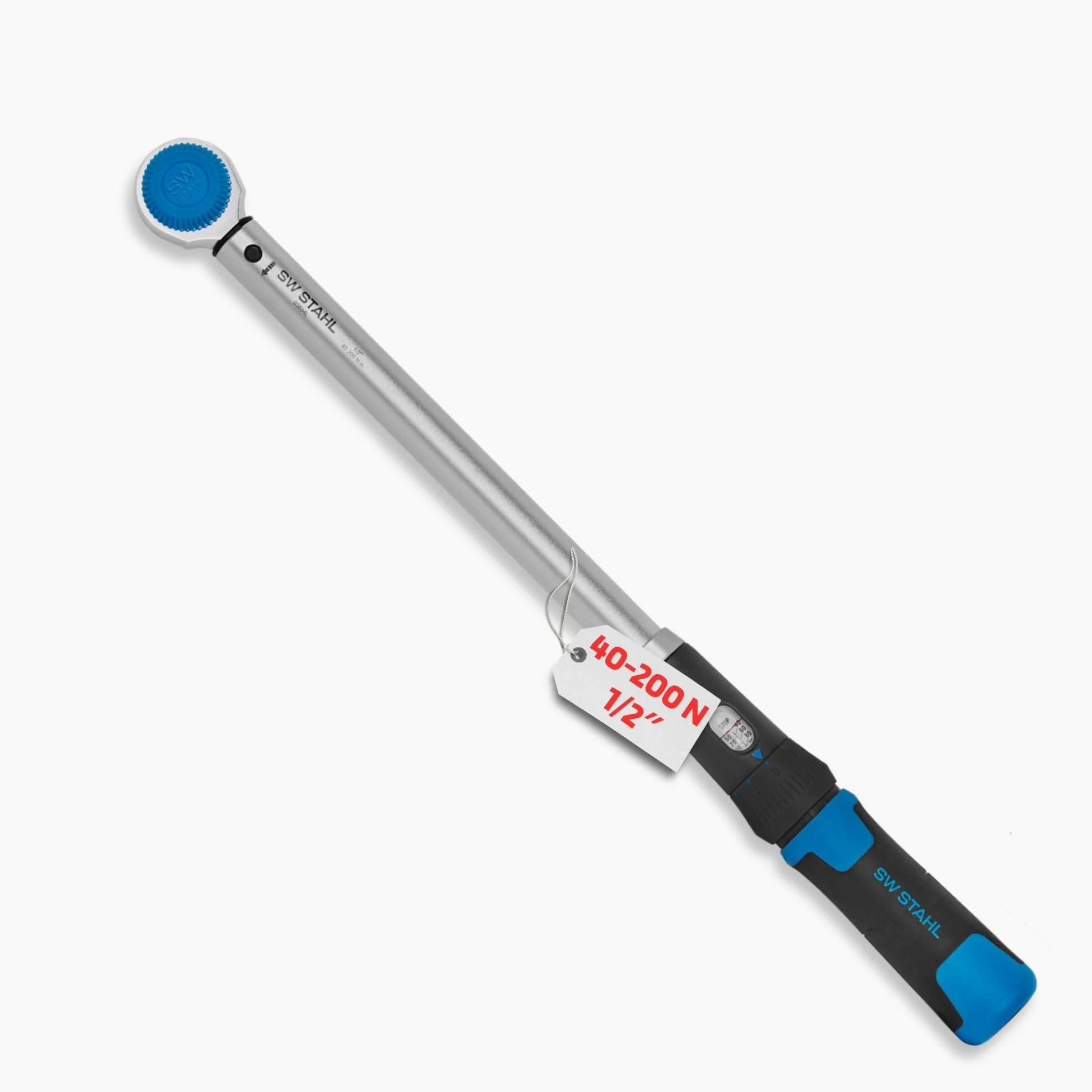 SW-Stahl 03884L Klucz Dynamometryczny 1/2", 40-200 Nm do Opon | Precyzyjna grzechotka 48 zębów, dokładność ±4%, dokręcanie prawo i lewo, głowica z przekładanym kwadratem