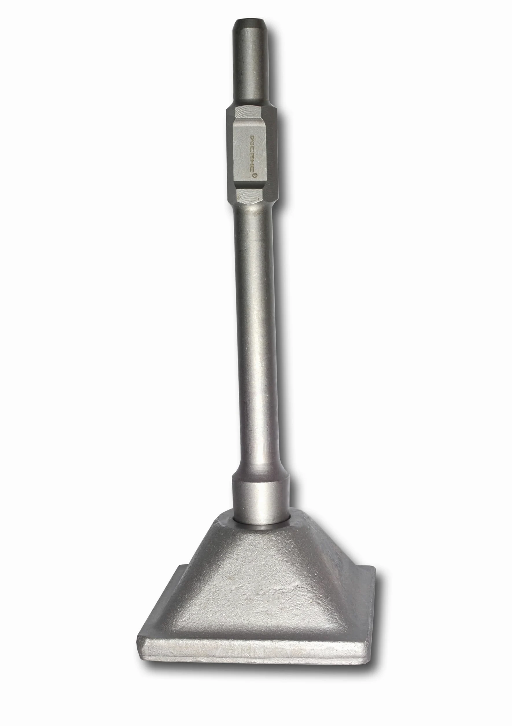 WERHE płyta ubijająca HEX30 do młota wyburzeniowego, 150x150 mm | stal, wysokość 410 mm, waga 8,6 kg, kwadratowa płyta, równomierne zagęszczanie, do kostki brukowej i fundamentów
