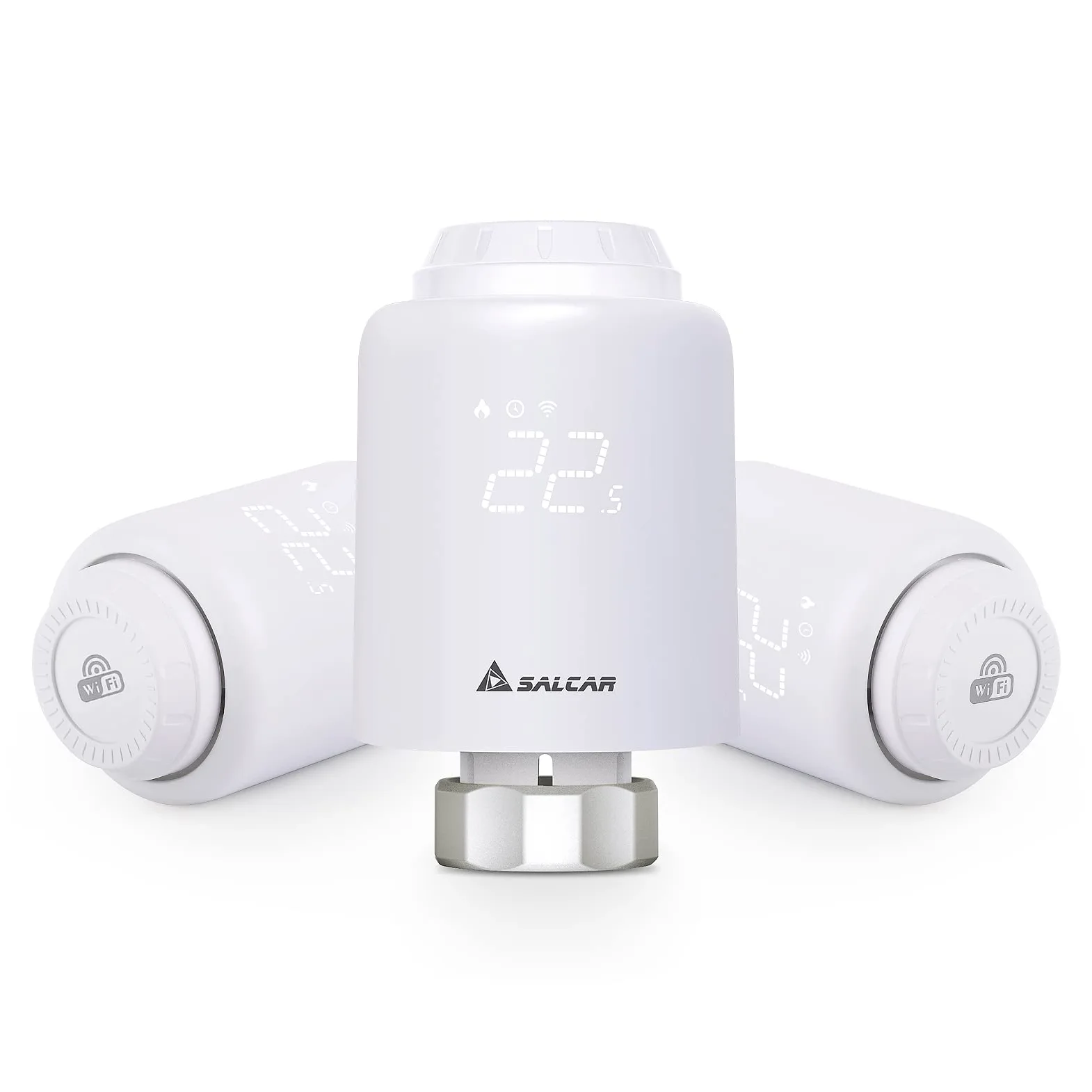 SALCAR Termostat grzejnikowy TRV603 3-częściowy zestaw WiFi termostat ogrzewanie kompatybilne z Amazon Alexa i Google Assistant programowalny termostat grzewczy Tuya nie wymaga bramki