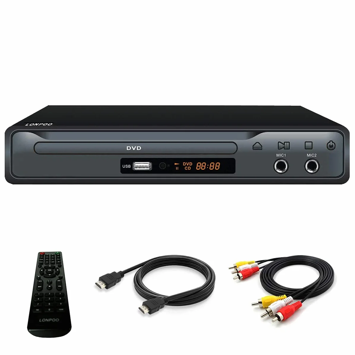 Odtwarzacz DVD LP-077 z HDMI AV Scart USB, metalowa obudowa