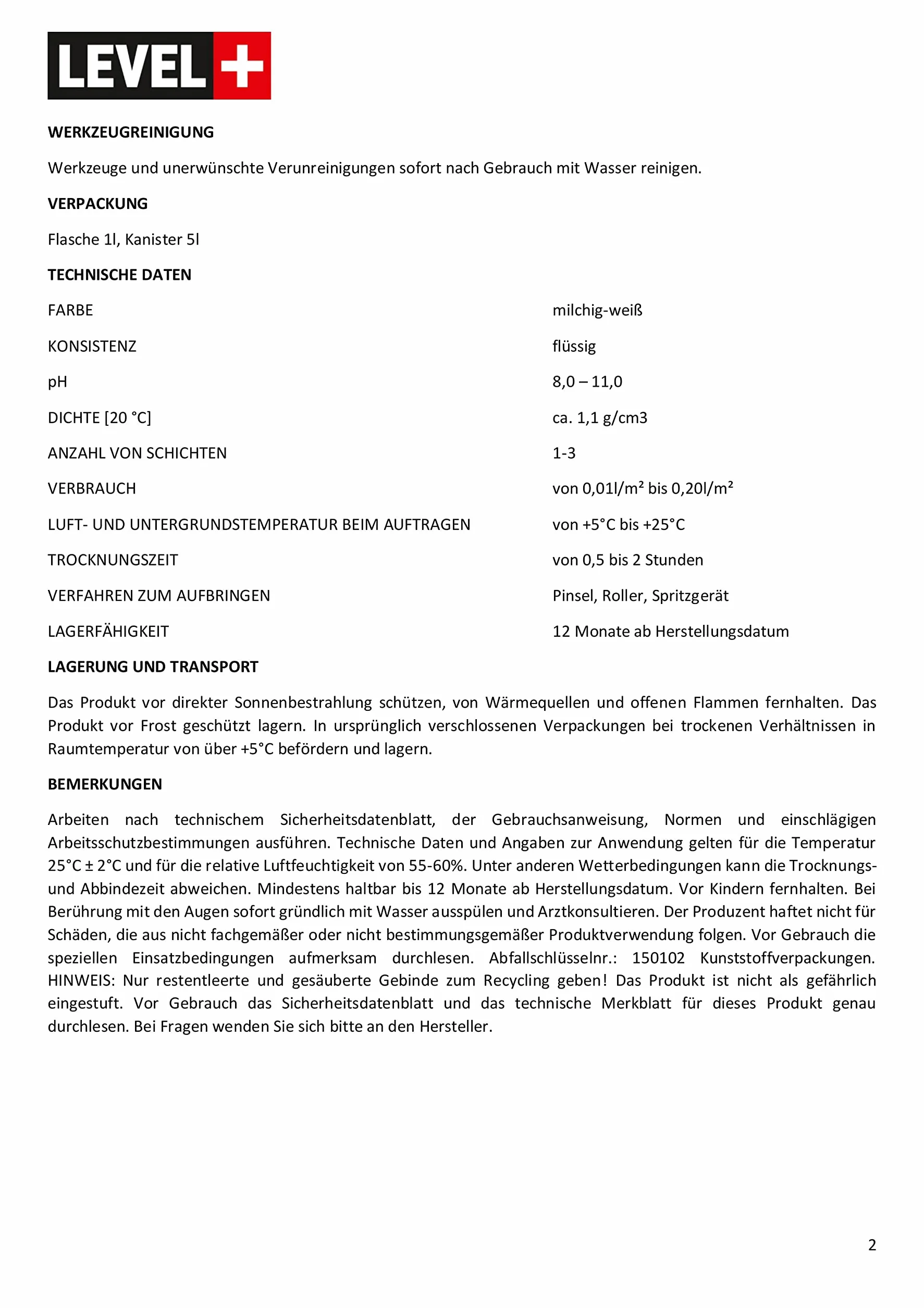Grunt Środek Gruntujący 2L Preparat Gruntujący Uniwersalny Level+04