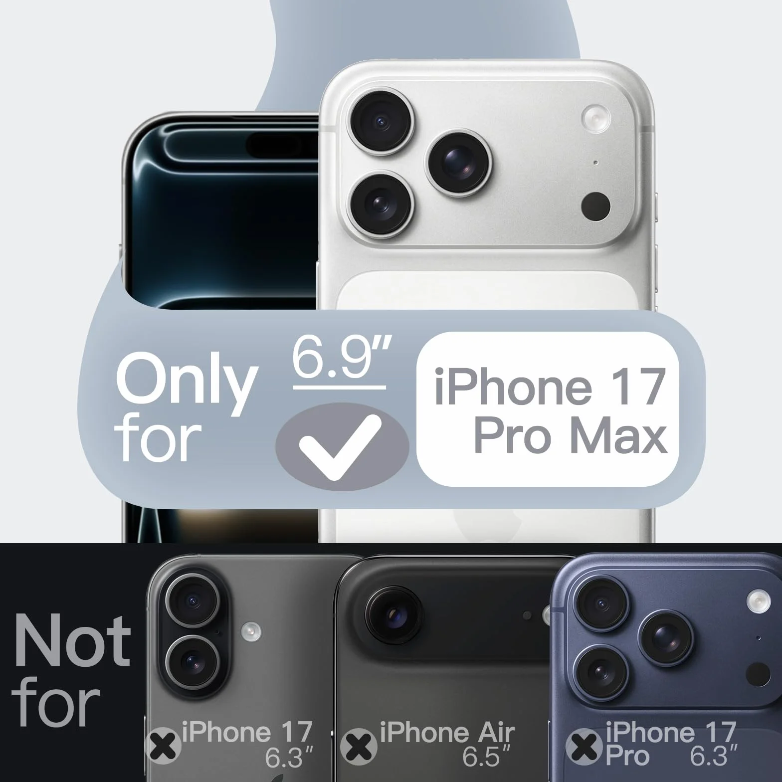 JETech Etui z Płynnego Silikonowe dla iPhone 17 Pro Max 6,9 Cala, Jedwabiście Miękkie w Dotyku Ochrona Całego Ciała, Obudowa Zarysowania Osłona z Podszewką z Mikrofibry (Szary)