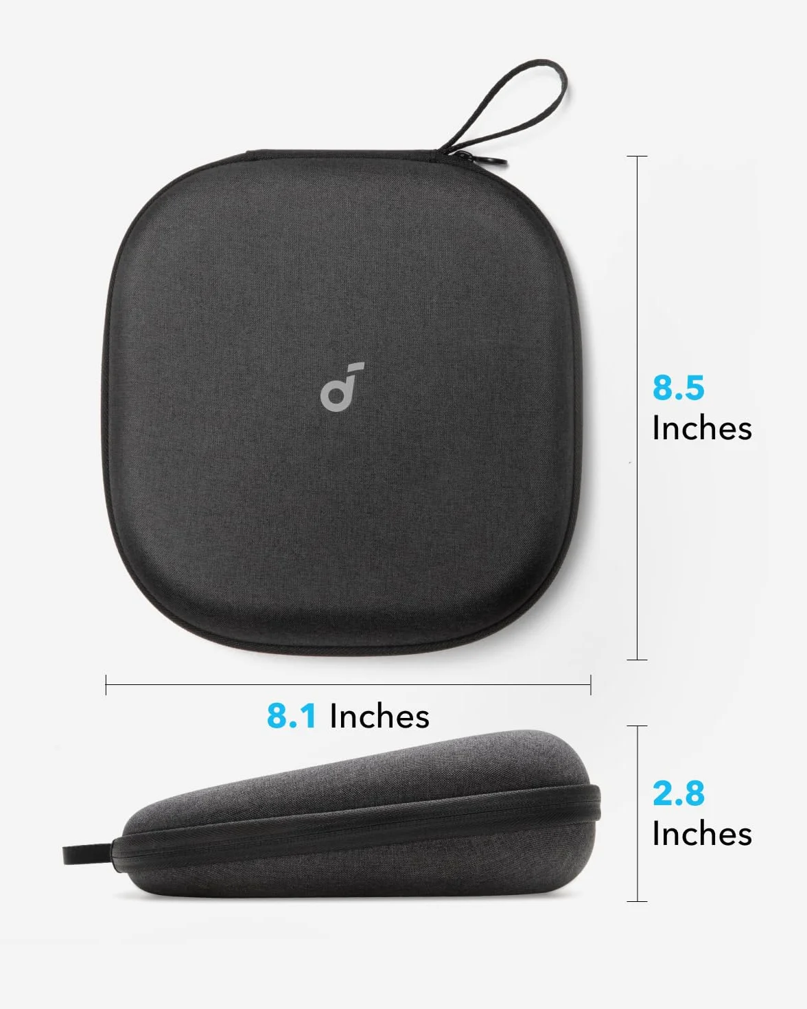 soundcore by Anker, etui na słuchawki, torba na akcesoria do słuchawek soundcore z opaską na głowę, odporna na zarysowania, pyłoszczelna, wstrząsoodporna, odpinana kieszeń, pasek do noszenia (Black)