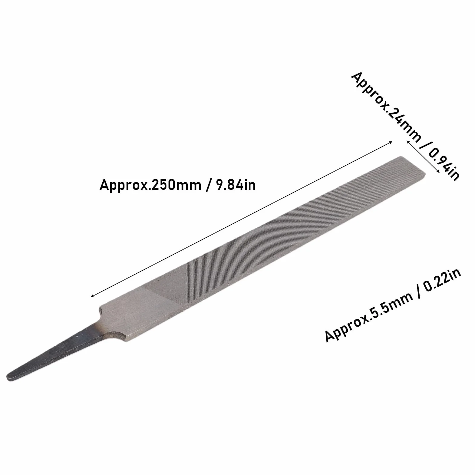 Garosa 10-calowy Płaski Pilnik z Podwójnym Nacięciem do Kształtowania Metalowego Drewna (Cienki 10PCS)