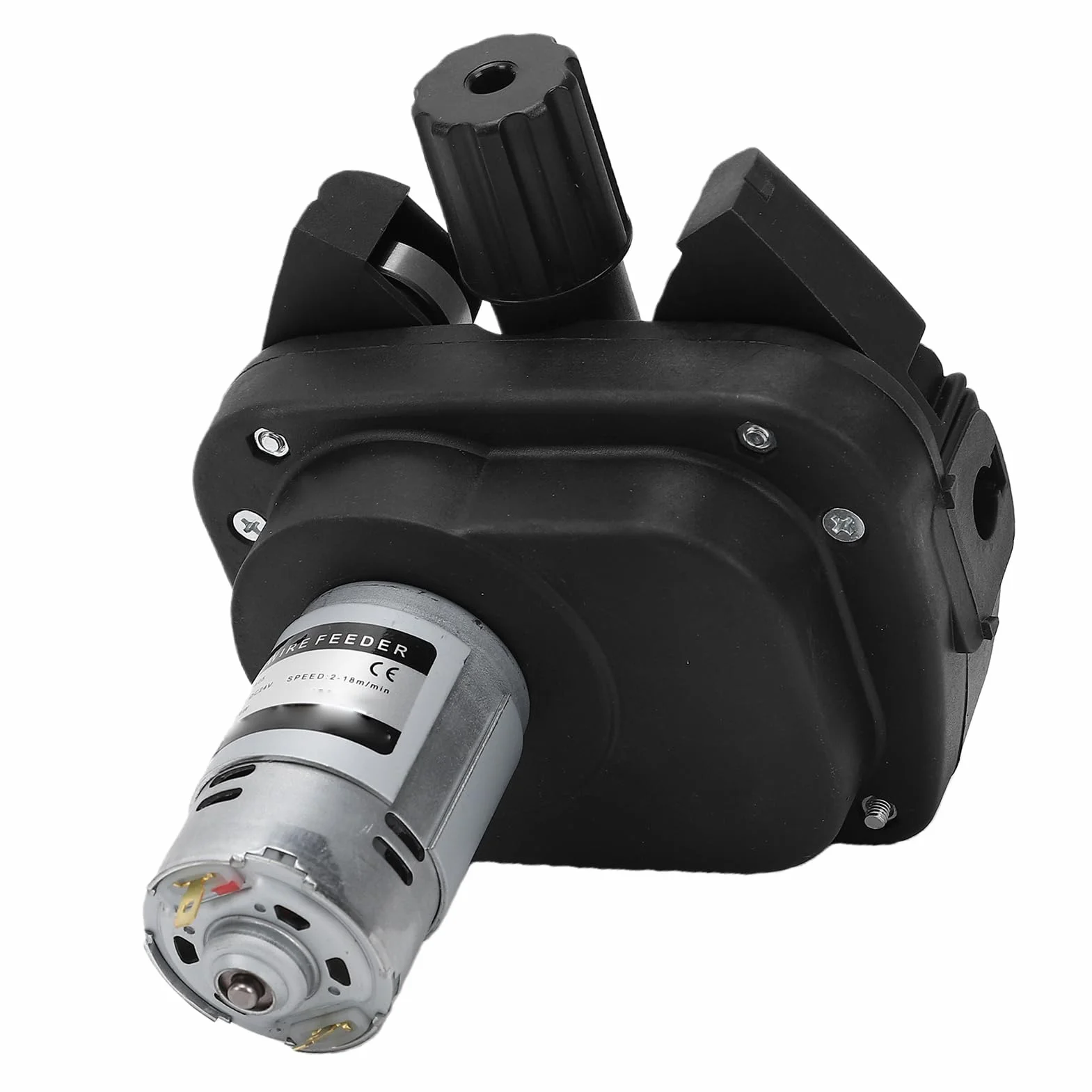 Eujgoov MIG Spawacz 40W Silnik Podawania Drutu 1.5A 2-18m/min 4 Rolki Podajnika Drutu do 0.8-1.0mm, z Systemem Podawania Metalu 5KG do Półautomatycznych Maszyn Spawalniczych