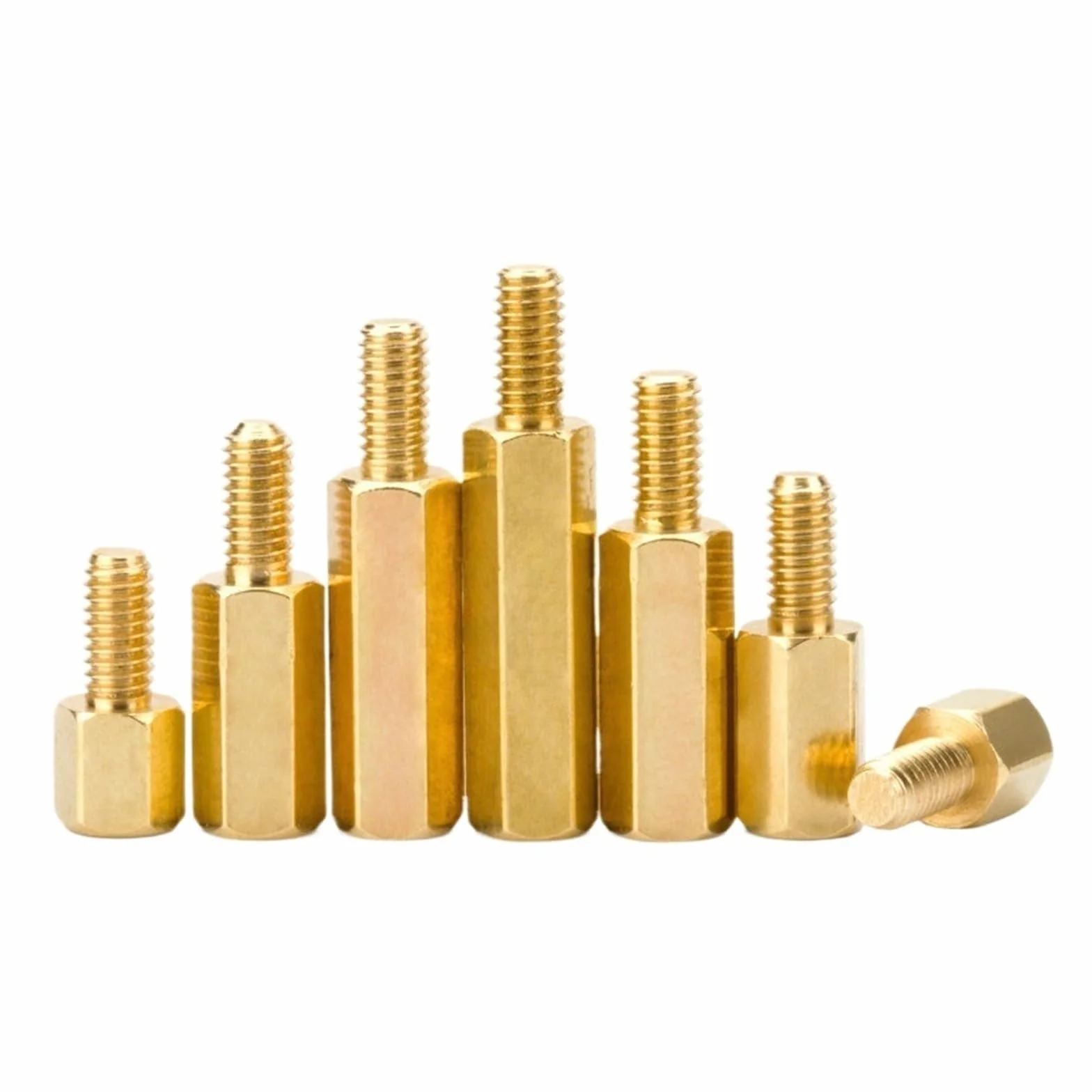 10 sztuk/partia M2 M2.5 M3 M4 M5 sześciokątne śruby dystansowe mosiężne gwintowane filary PCB komputer PC płyta główna dystans dystansowy(55mm x10pcs)