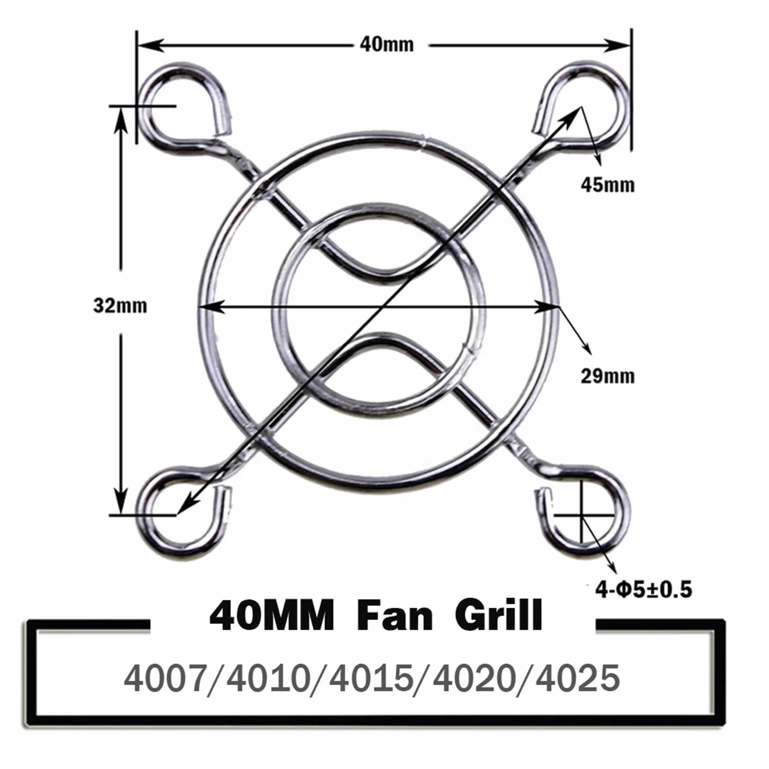 5 szt. metalowa siatka ochronna na palce grill 30 mm 40 mm 50 mm 60 mm 70 mm 80 mm 90 mm 120 mm 135 mm 140 mm 150 mm 170 mm 200 mm (kolor: 40 mm, rozmiar: 5 szt. srebrne grille)