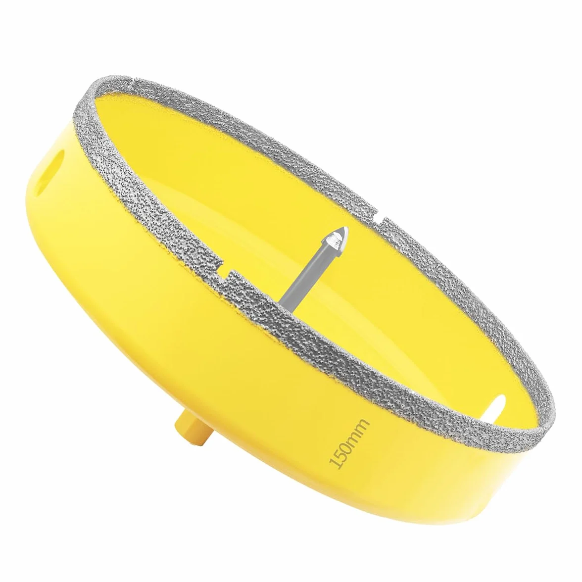 Diamentowa otwornica 150 mm z wiertłem pilotowym, profesjonalne lutowane próżniowo wiertło diamentowe do płytek, porcelany, szkła, marmuru, ceramiki