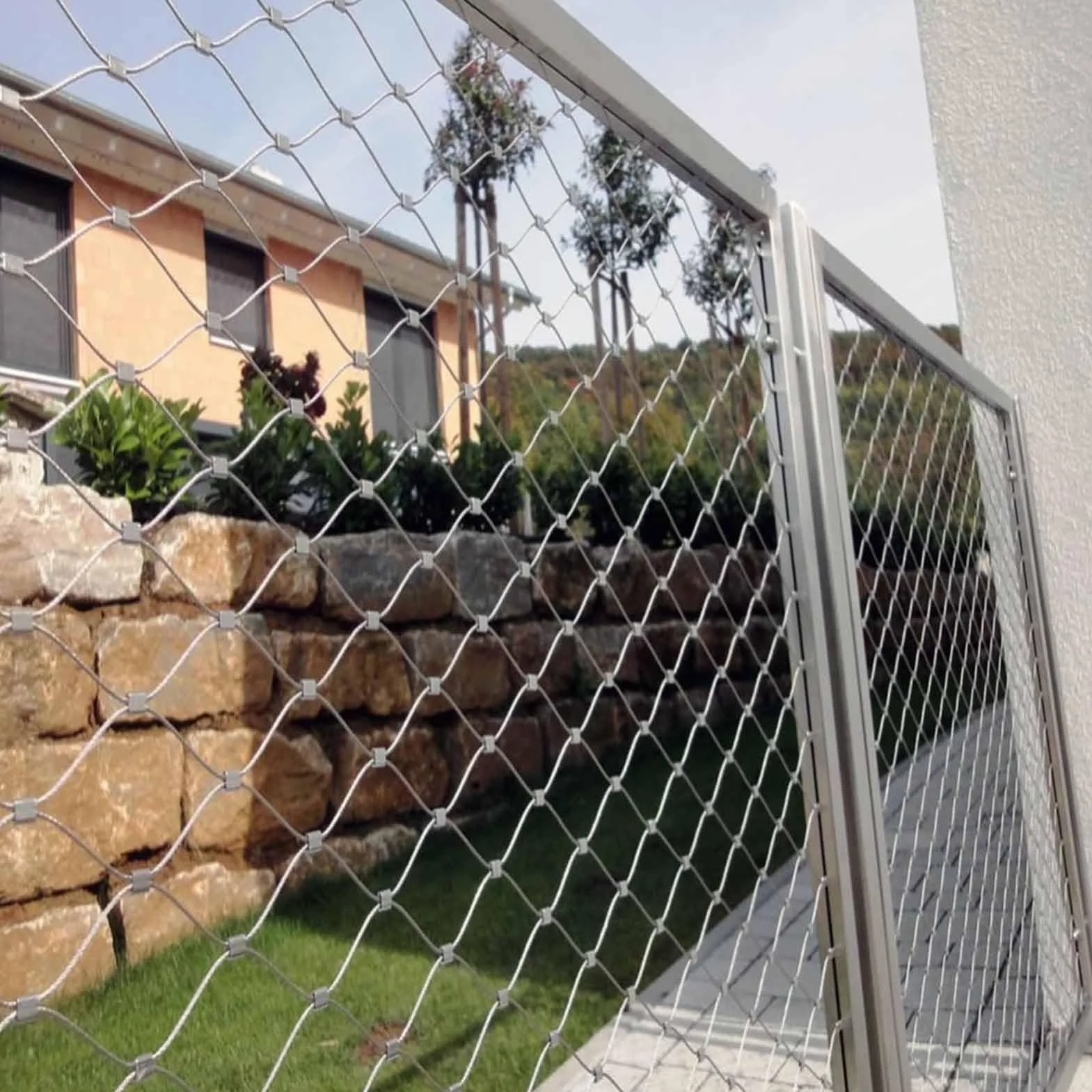 Elastyczna siatka balustradowa, 10 cm / 2 mm antykradzieżowa tkana siatka ogrodzeniowa, elastyczna siatka kablowa do 1 x 7 m - zabezpiecz swoją przestrzeń za pomocą przyłącza ciśnieniowego