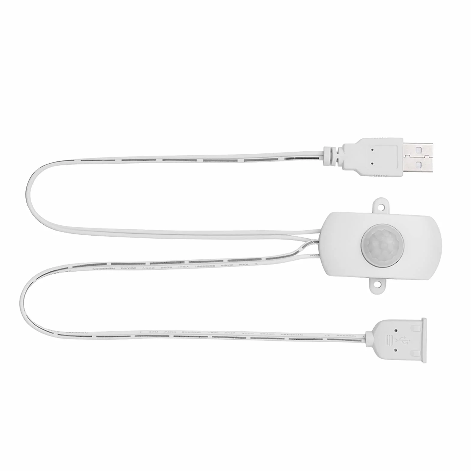 Czujnika Ruchu USB Kabel USB z Czujnikiem Ruchu 2A Dc 5-24V Pir Czujnik Ruchu na podczerwień Detektor Automatyczny Taśma Led Interfejs USB Biały (Biały)