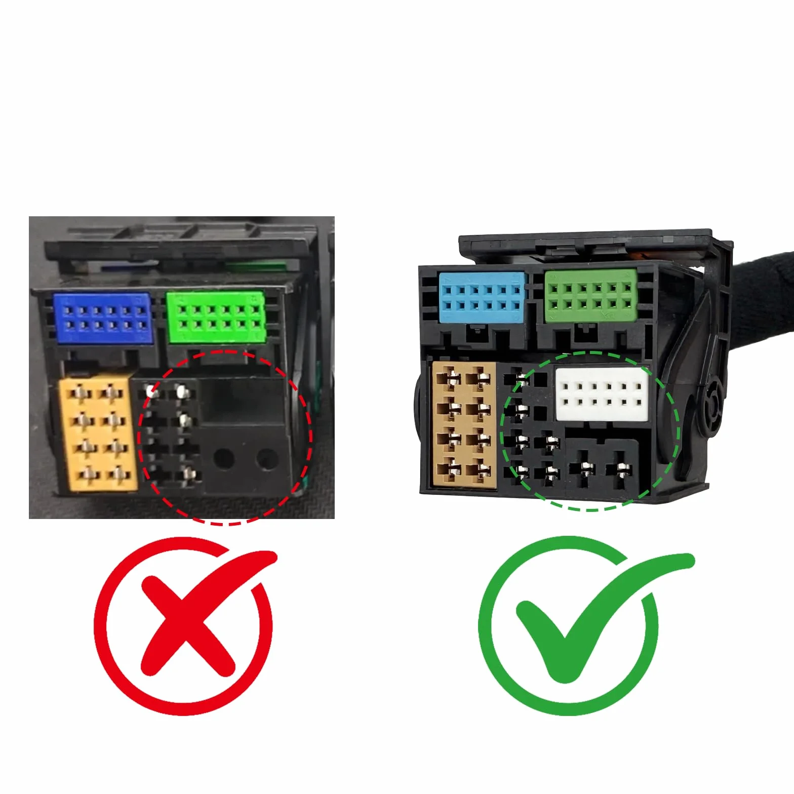 High Low adapter subwoofera konwerter do radia samochodowego 2-kanałowy adapter cinch, kabel na wyjście Quadlock, kabel przedłużający High-Low pasuje do BMW Ford, Mercedes, Seat, Skoda, VW