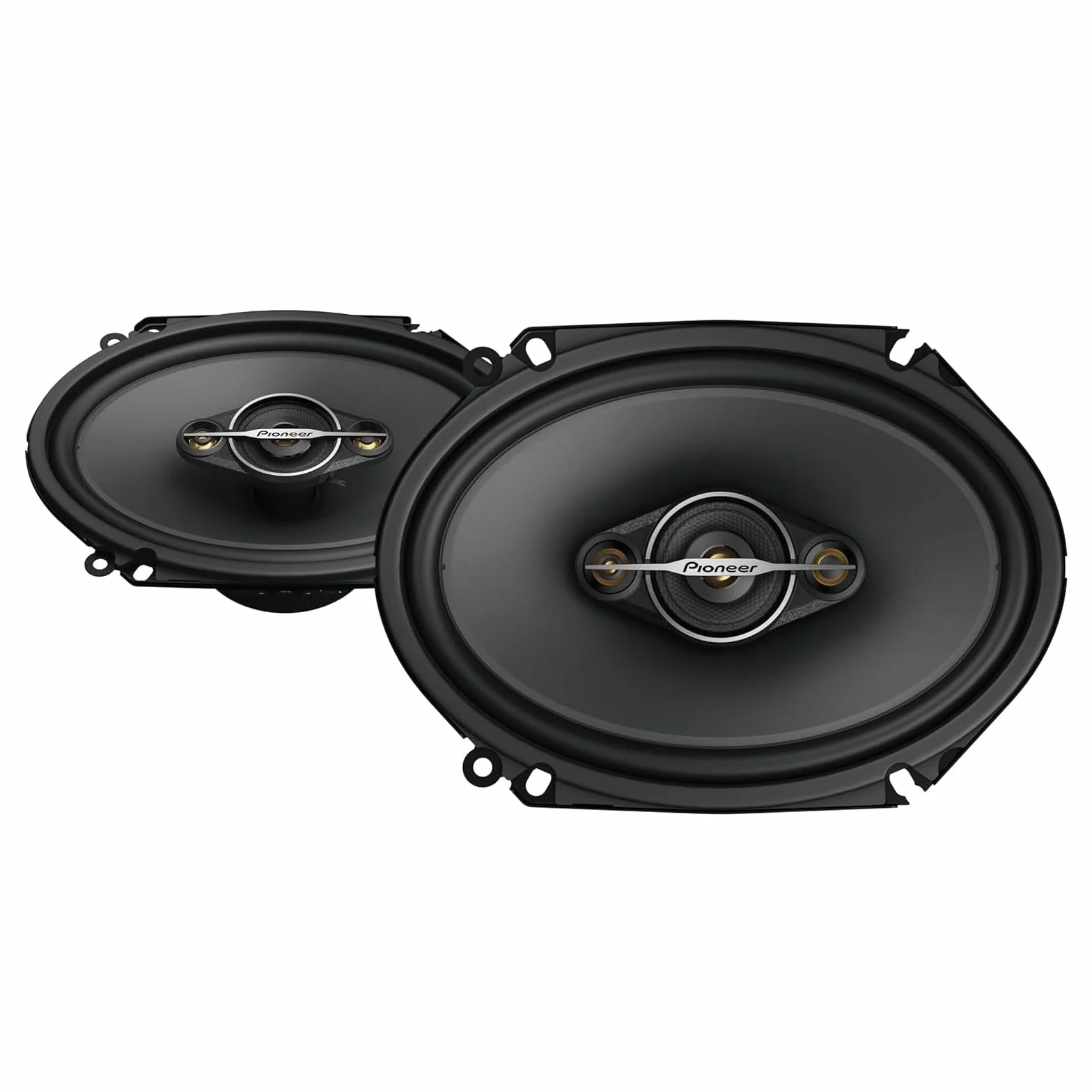 Pioneer TS-A6881F 6 x 8" 4-drożny koncentryczny zestaw z 2 głośnikami (każdy o mocy maks. 350 W, sinusie 80 W), wysoka wydajność, głębokość montażu 62 mm, otwór montażowy 133 x 191 mm, z maskownicą