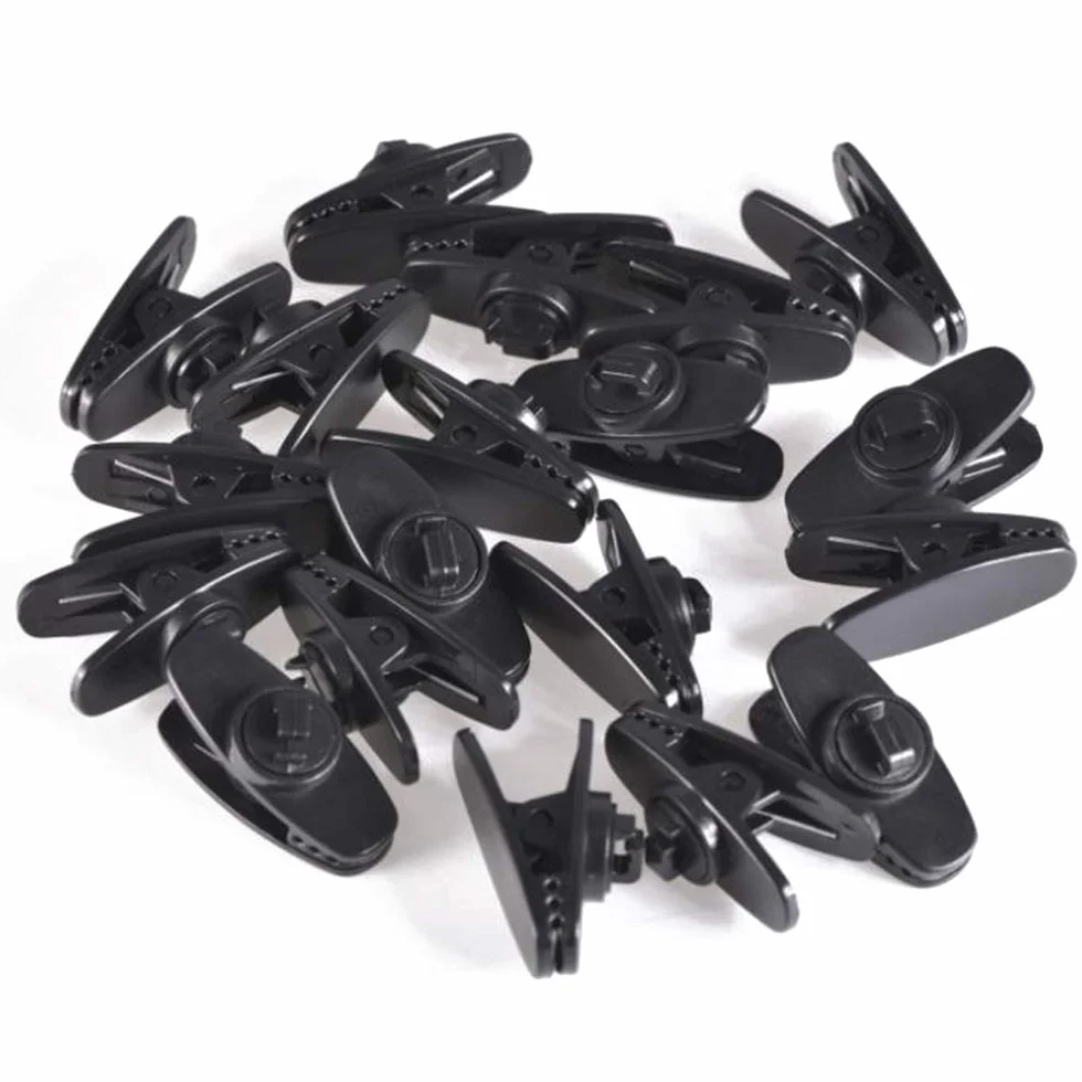 10 klipsów do słuchawek, obracany o 360 stopni, kabel do montażu na ubrania, dla większości zestawów słuchawkowych Monster, Sony, Sennheiser i Plantronics (czarne)