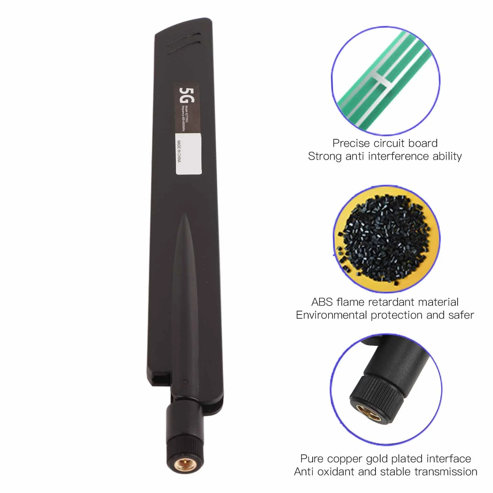 Antena 5G Dookólna SMA 18dbi 600-6000mhz AZ7795G Czarny