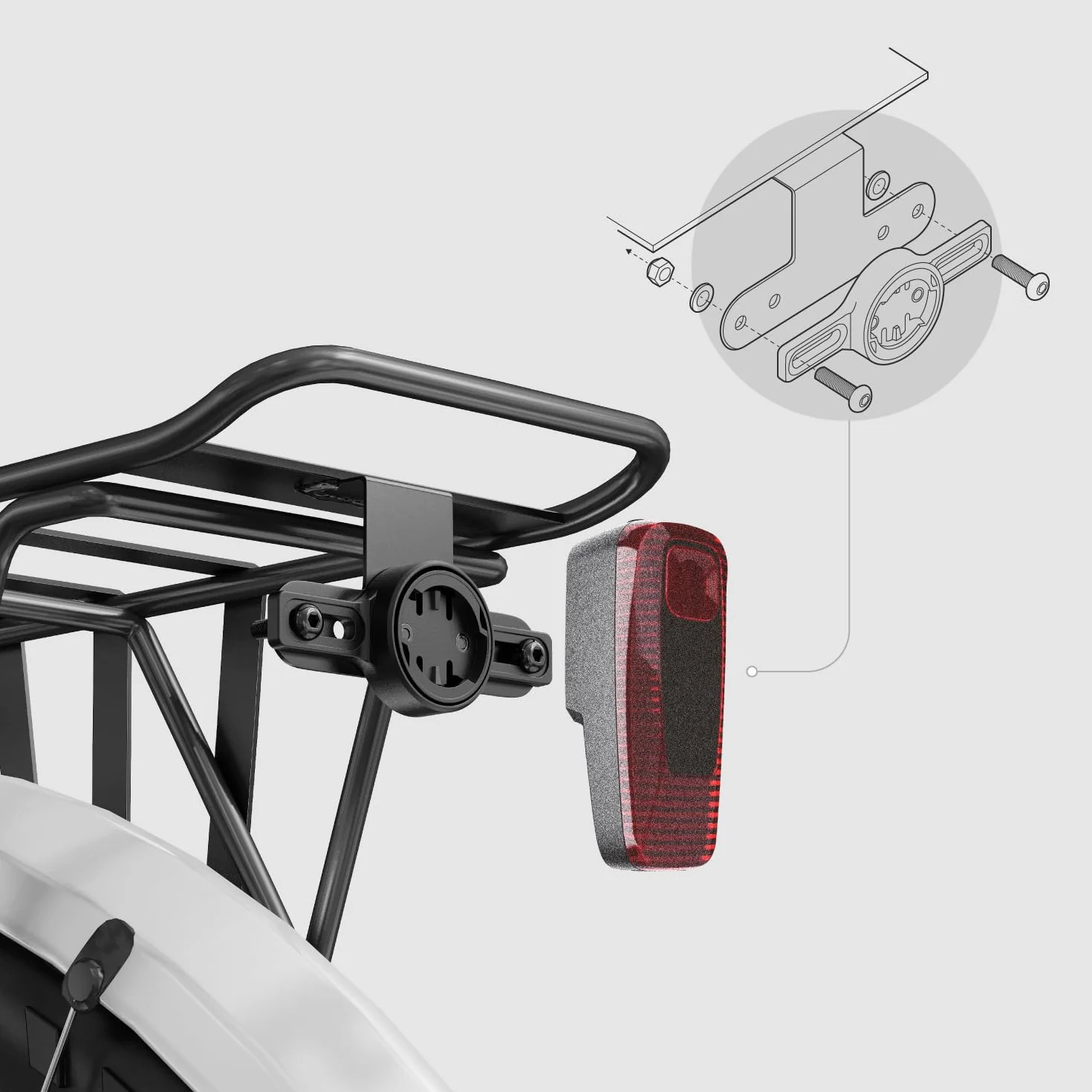 TUSITA Uchwyt Tylny Bagażnik Rowerowy Kompatybilny z Wahoo TRACKR RADAR