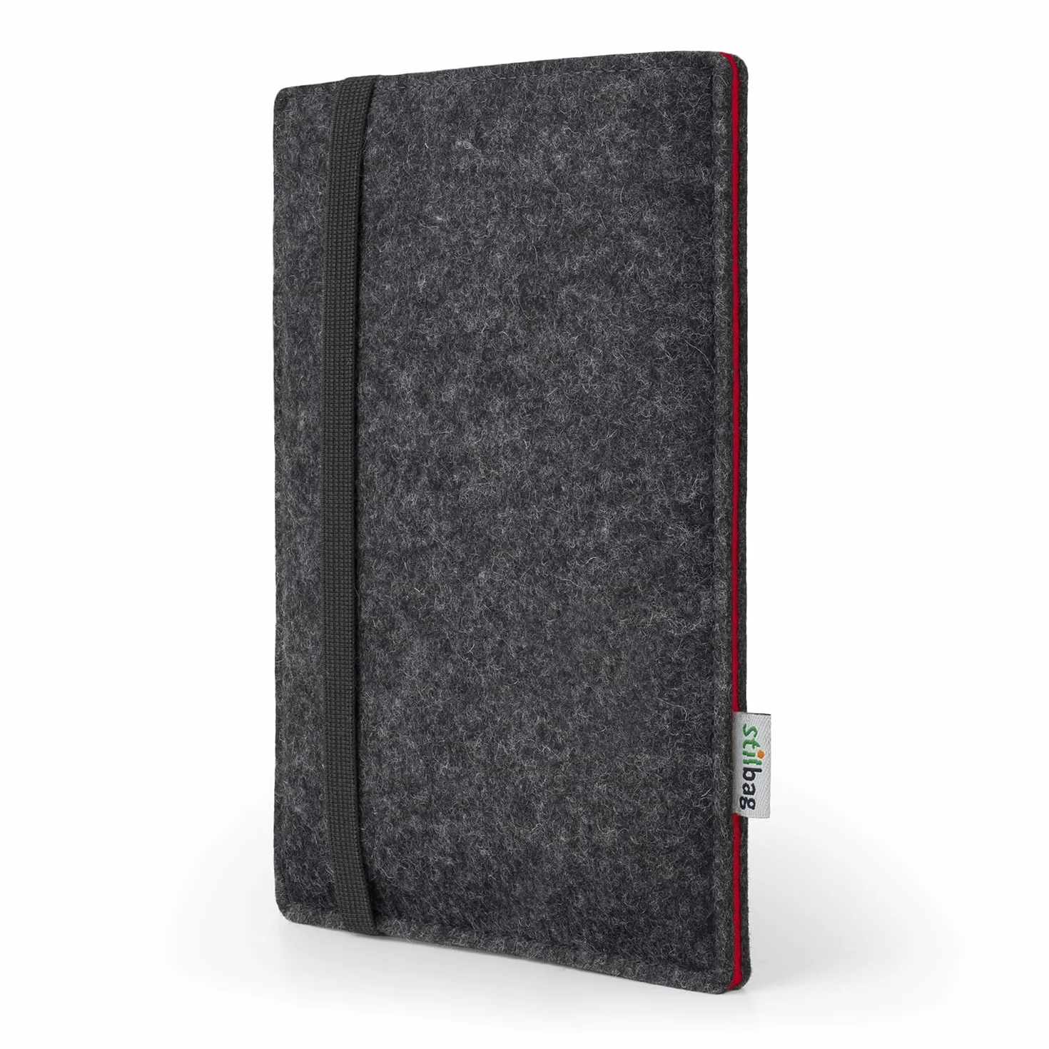 Stilbag eBook Reader Finn do Pocketbook Verse Pro | Kolor: antracytowy/czerwony | filcowy pokrowiec na czytnik e-booków | pokrowiec ochronny | pokrowiec na czytnik e-booków Made in Germany