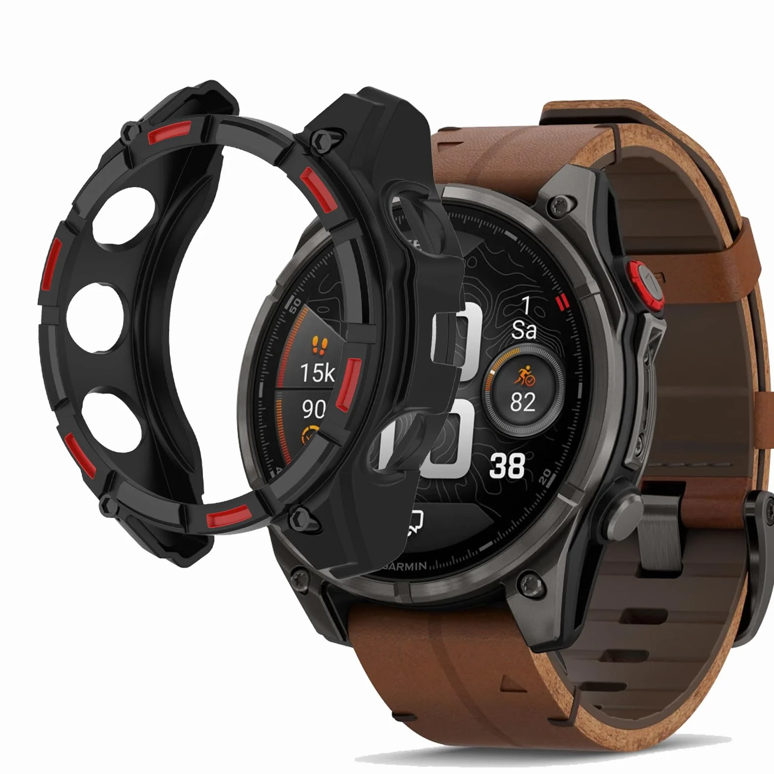 Etui do zegarka Garmin Fenix 8 Pro, 47 mm, odporne na zarysowania, uderzenia, ultracienkie silikonowe ramki, zderzak, etui ochronne do Fenix 8 Pro, 47 mm, czarne