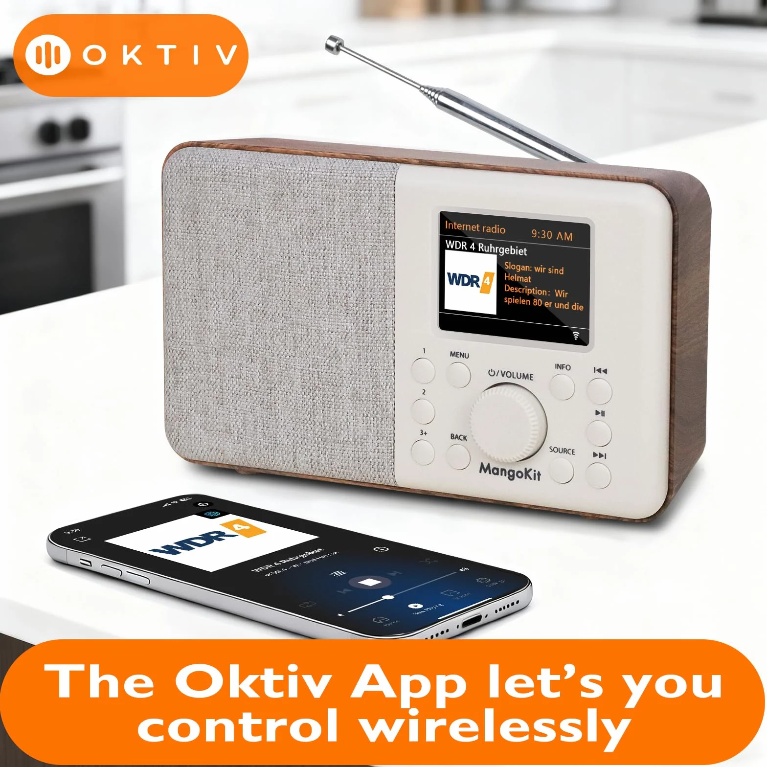 SR10 radio internetowe Smart DAB+ Bluetooth FM kolorowy wyświetlacz podwójny alarm