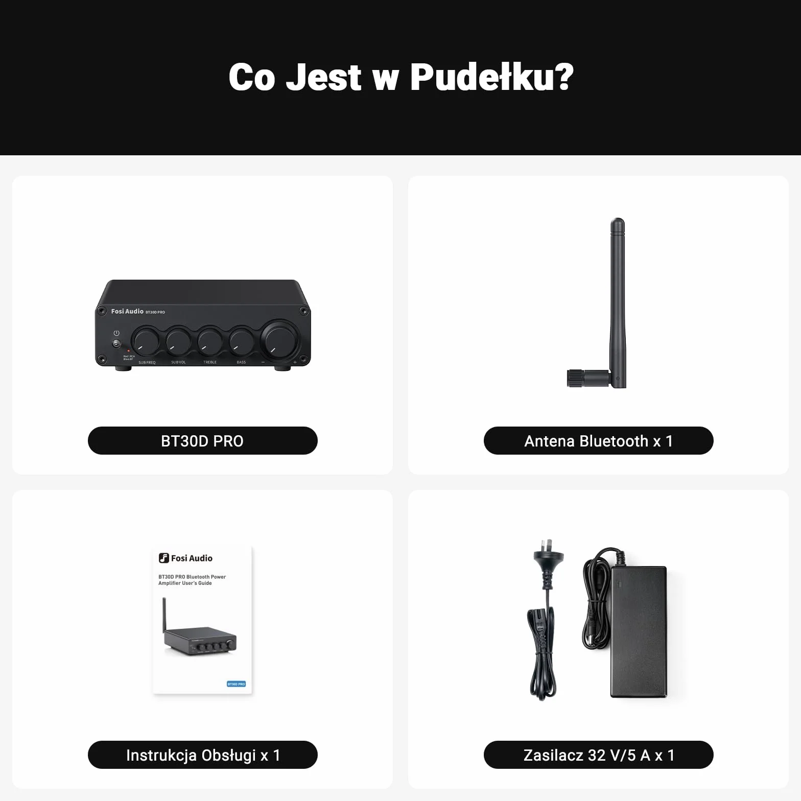 Fosi Audio BT30D Pro TPA3255 Hi-Fi Bluetooth 5.0 Stereo Audio Wzmacniacz odbiornika 2.1-kanałowy wzmacniacz zintegrowany klasy D 165Wx2+350W do domu Na zewnątrz Pulpit Głośniki półkowe/Subwoofery