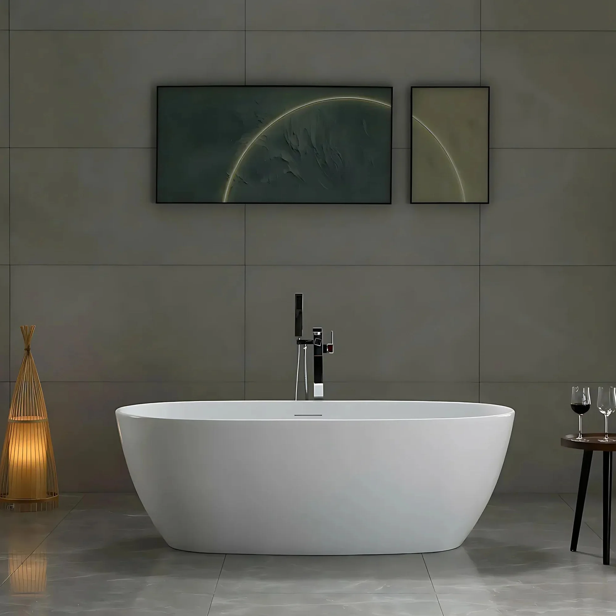 Rea - Wanna Wolnostojąca Roma Nakładka Korka Biała 170, Akryl, Biały 170X75X59,5cm